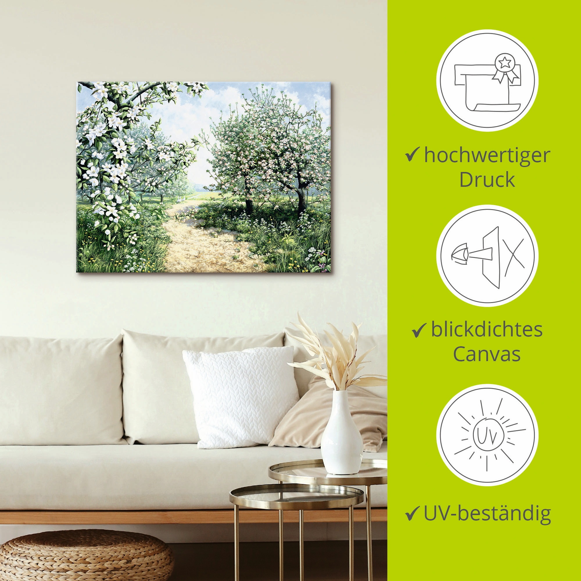 Artland Wandbild »Frühling I«, Vier Jahreszeiten, (1 St.), als Leinwandbild, Poster, Wandaufkleber in verschied. Größen