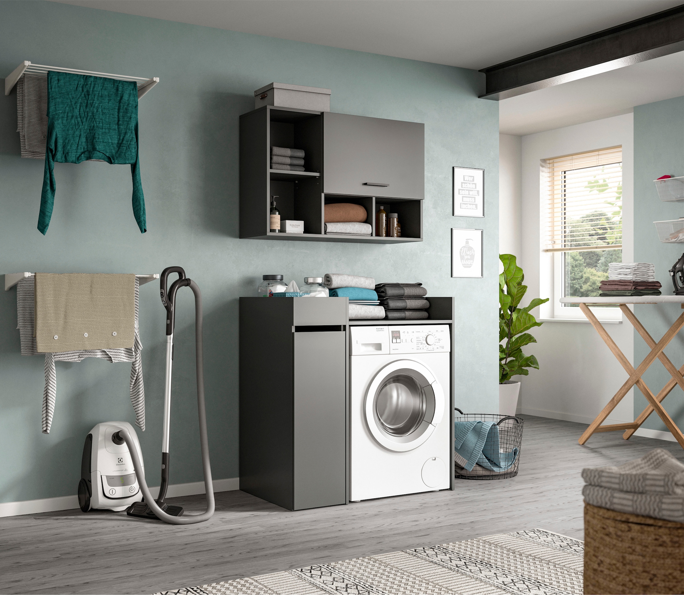 welltime Hängeschrank »FALAS, TOPSELLER! Breite 95cm, 1 Klappe, 5 Fächer«, (1 St., in verschiedenen Farben erhältlich), Schrank, Wandschrank, Badschrank, Wäscheschrank