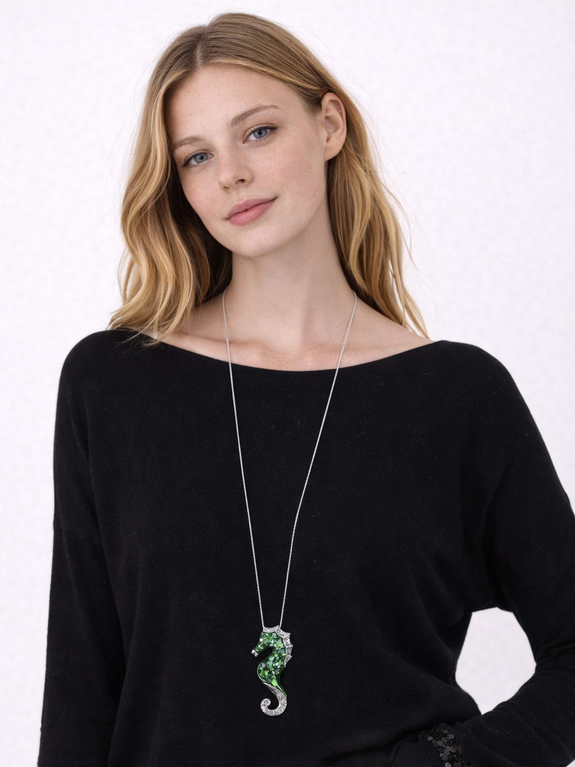 COLLEZIONE ALESSANDRO Lange Kette »Seahorse« mit Seepferdchenanhänger