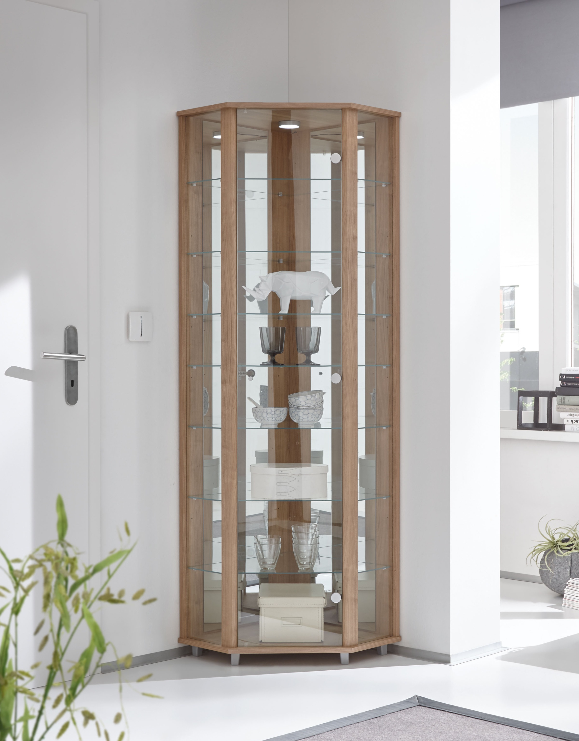 fif möbel Eckvitrine "TRIO Höhe ca. 172 cm, ink. Beleuchtung", Eckvitrine/G günstig online kaufen