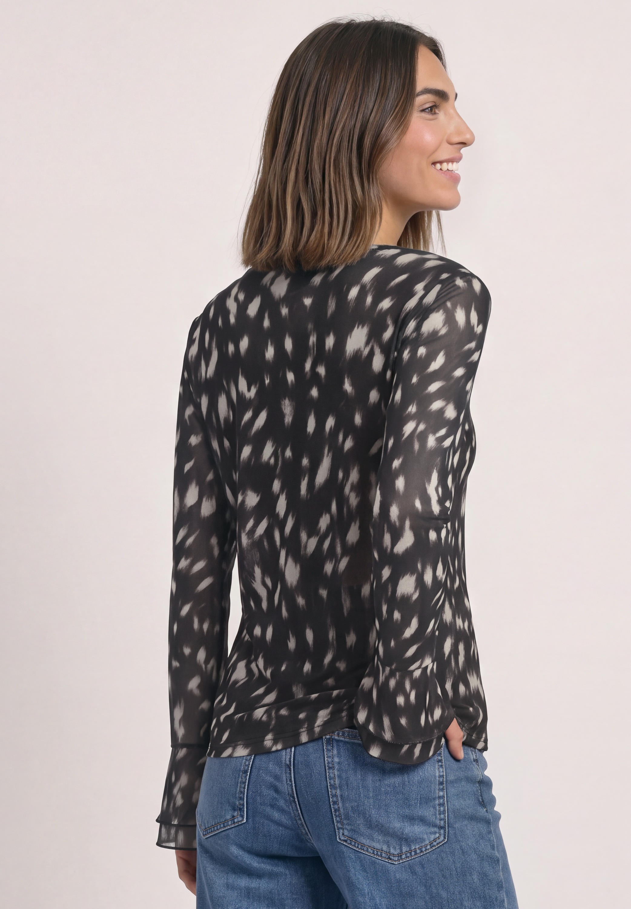 STREET ONE Langarmshirt mit Volantärmeln