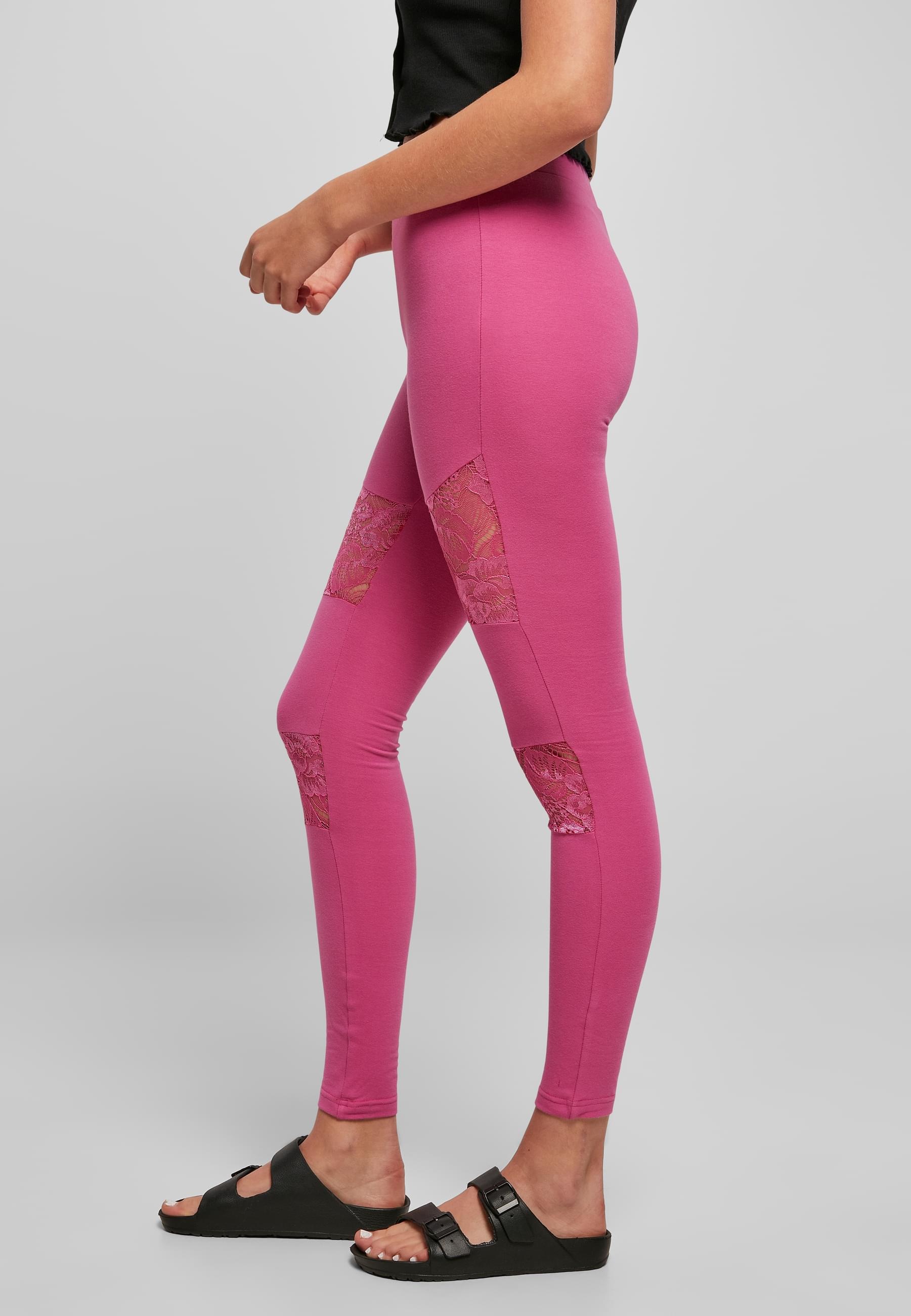 URBAN CLASSICS Leggings »Urban Classics Damen Ladies Laces Inset Leggings«, (1 tlg.)