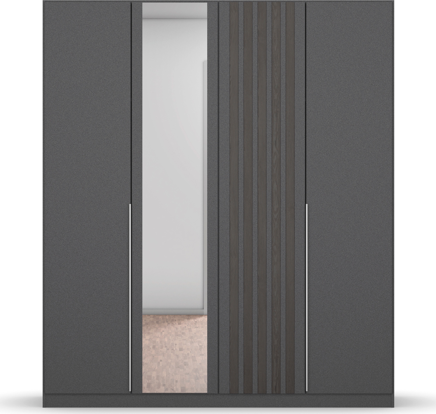 rauch Drehtürenschrank »Kleiderschrank Schrank Garderobe Garderobenschrank LAMELLA«, elegante Lamellen-Auflage in 3D Akustikpaneel Optik MADE IN GERMANY