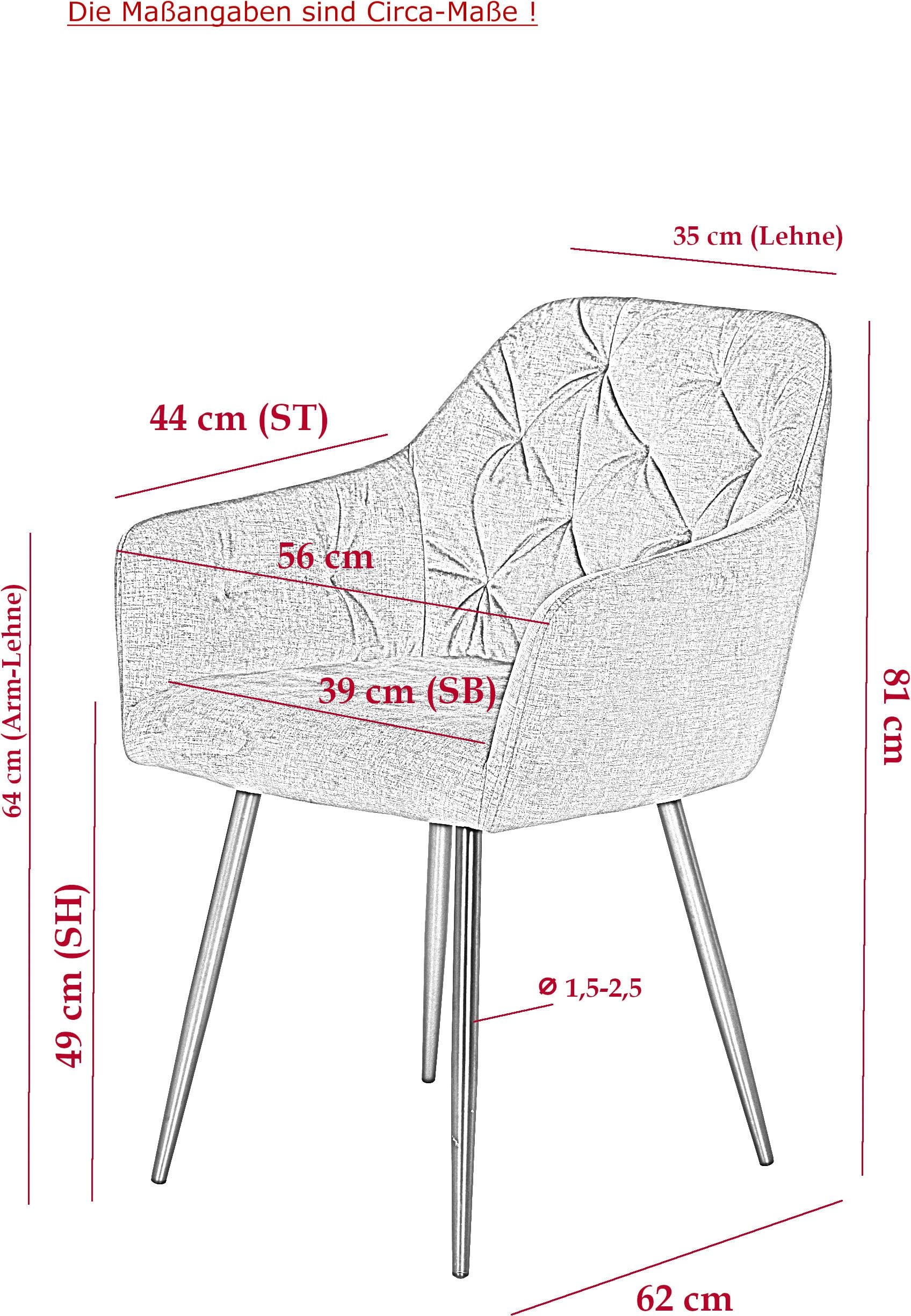 HELA Essgruppe »CLEO«, (Set, 5 tlg., 1 Tisch / 4 Stühle), mit Armlehnen