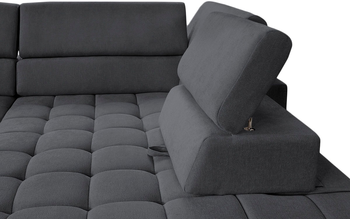 exxpo - sofa fashion Ecksofa »Elianos, hoher Sitzkomfort, aufwendige Kreuzsteppung im Sitz, L-Form«