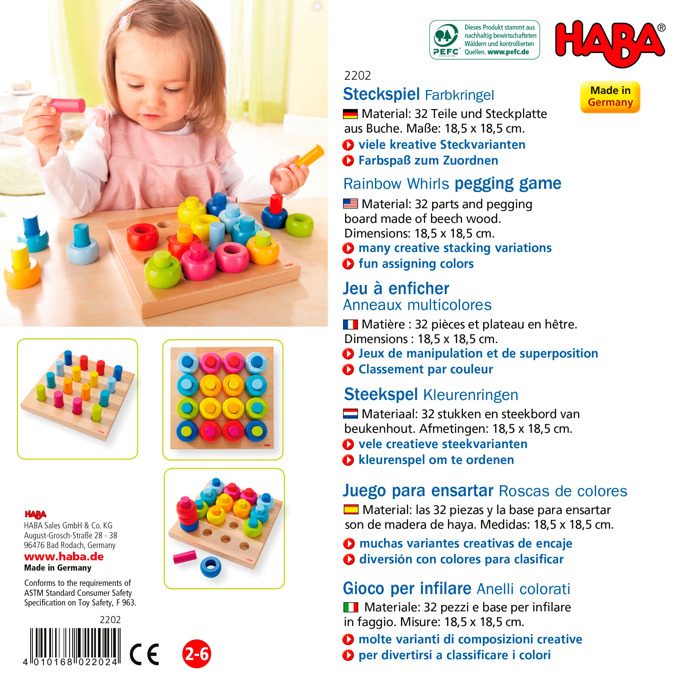 Haba Steckspielzeug »Farbkringel«, Made in Germany
