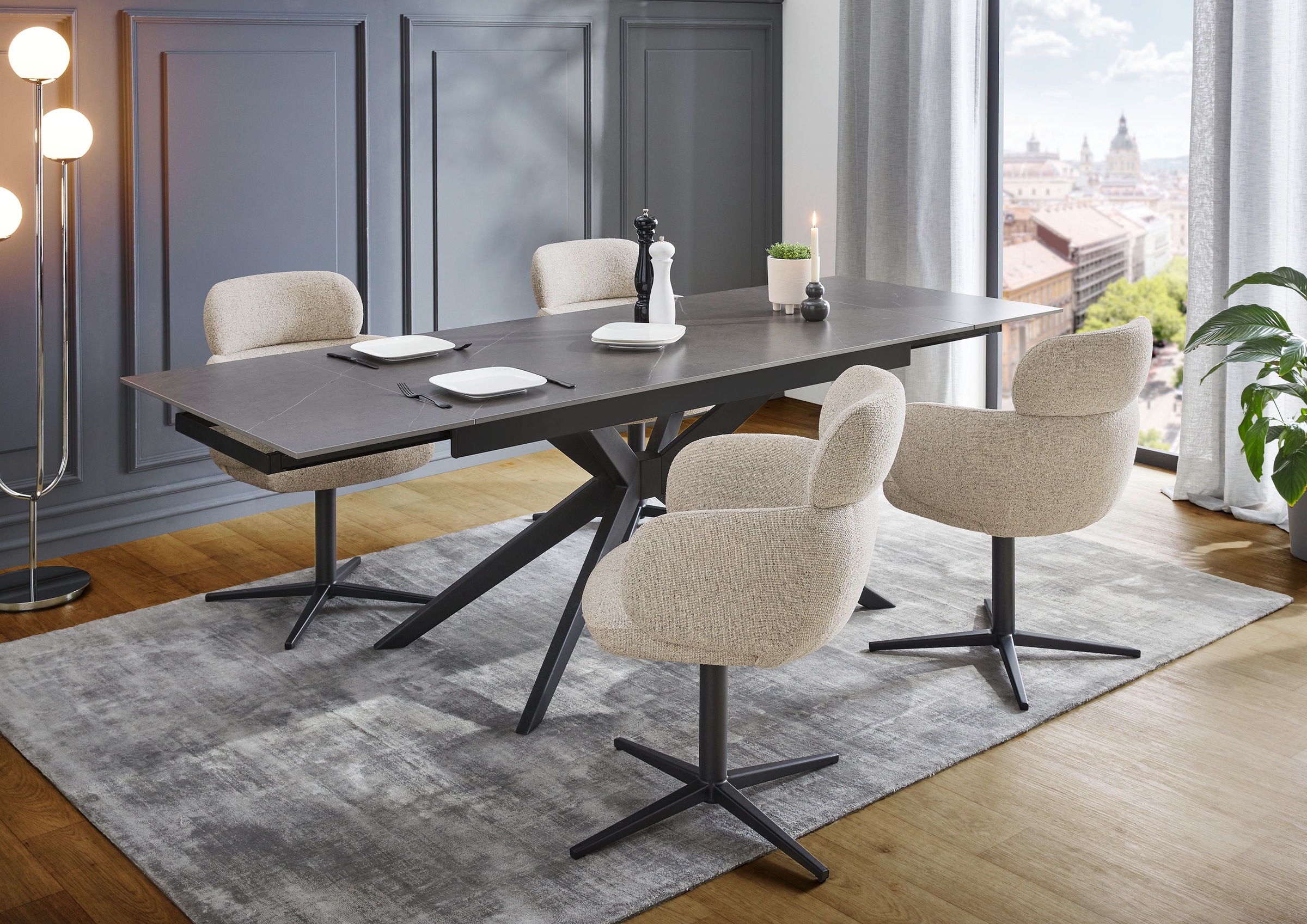 Jockenhöfer Gruppe Esstisch "Campus" ausziehbar (160-240x90 cm), Keramiktis günstig online kaufen