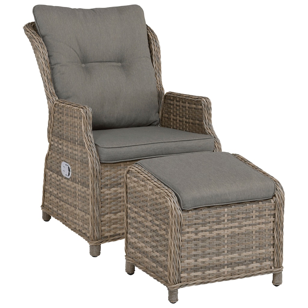 KONIFERA Relaxsessel »Premium«, Polyrattan, verstellbar, inkl. Auflage