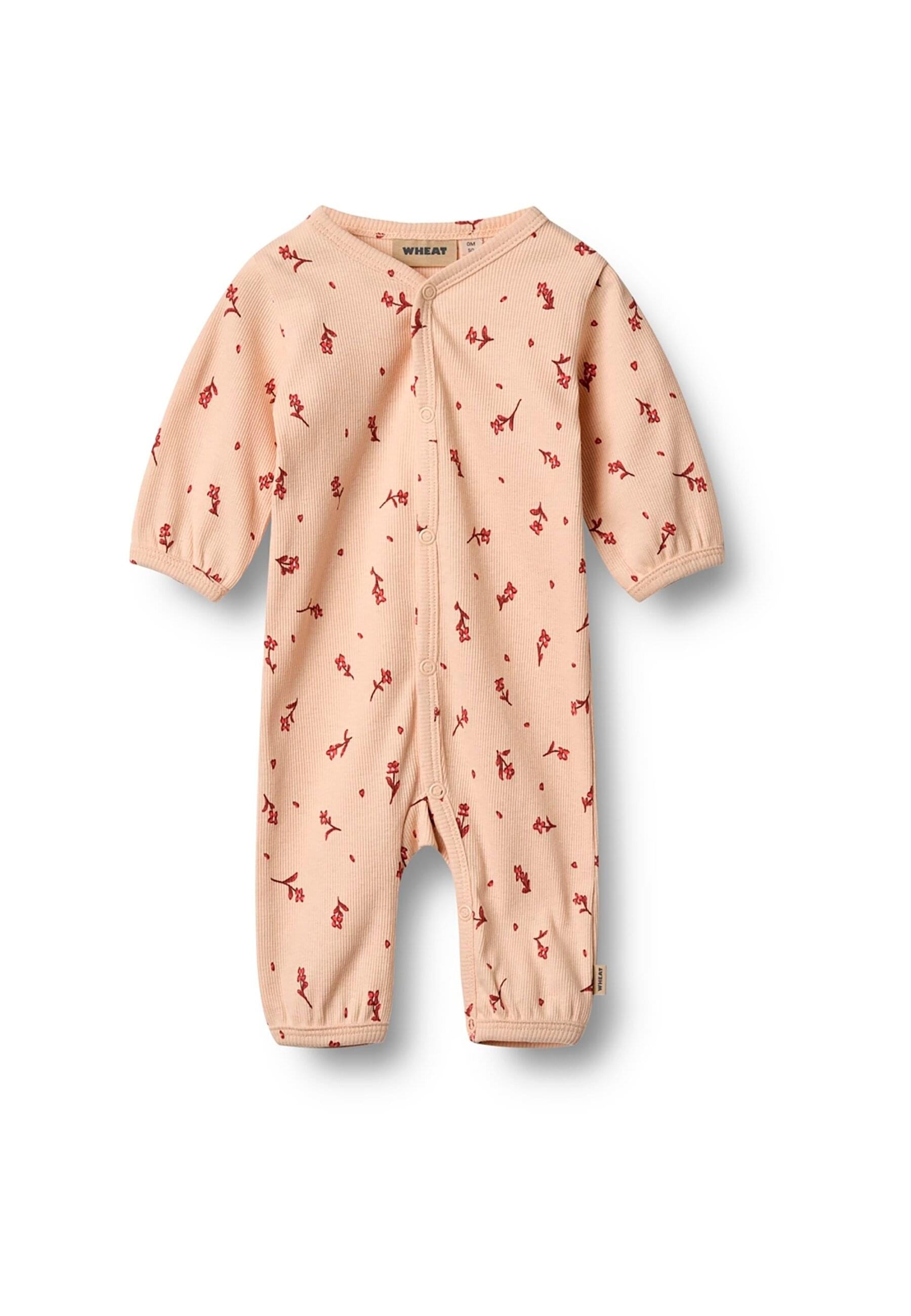 WHEAT Mädchen Jumpsuit "WHEAT Jumpsuit L/S Felizia"rose water flowers, Gr. 86, 96% Baumwolle (Bio), 4% Elasthan, Overalls