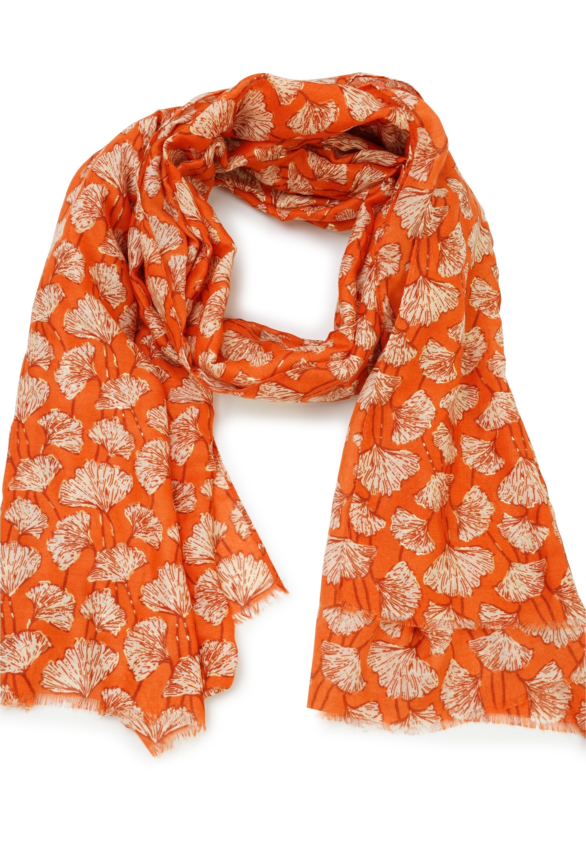 Harpa Modeschal "CLOVER" mit Botanik-Print und Metallic-Effekt