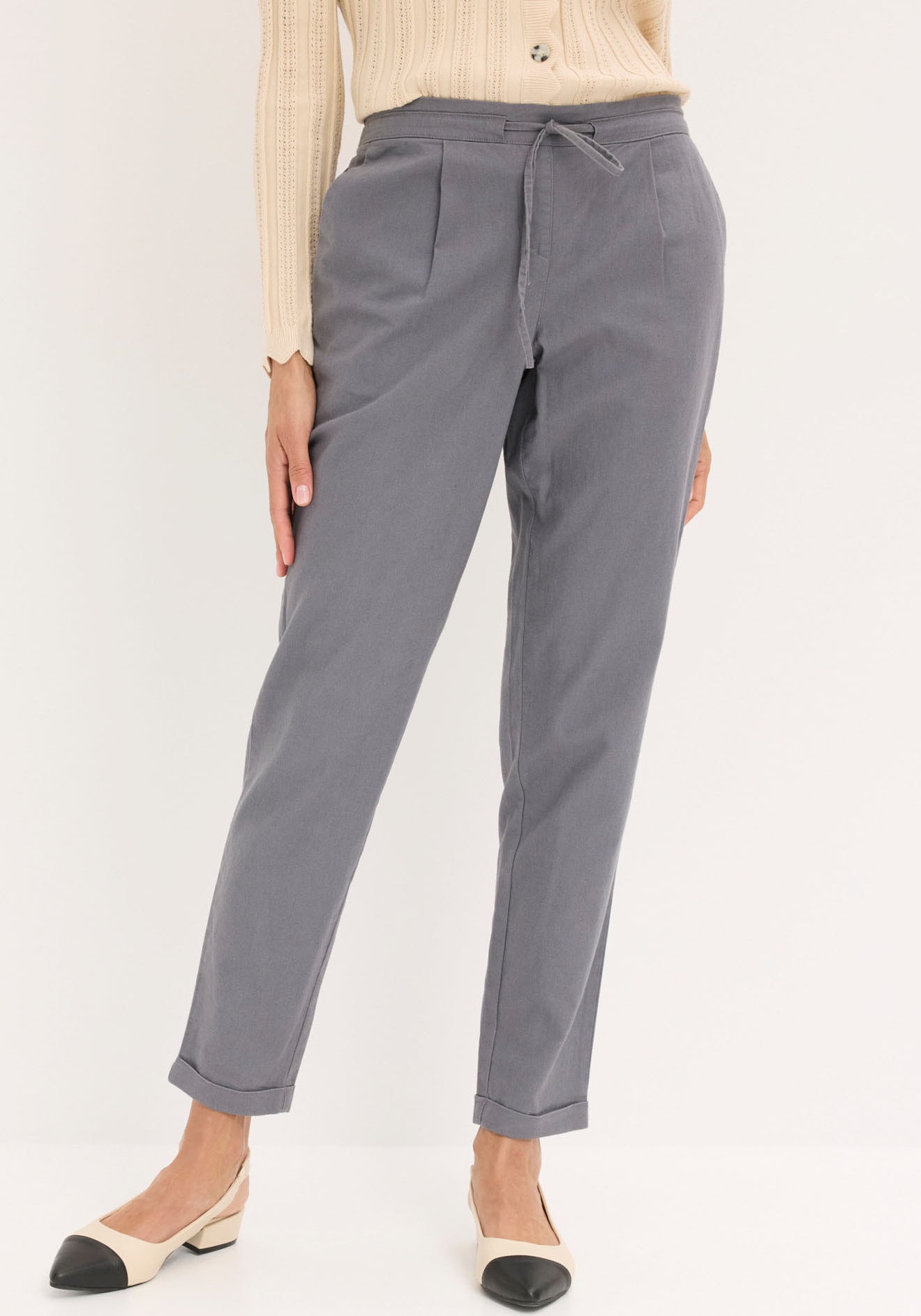 bonprix Leinenhose "Leinenhose" aus Leinen und Baumwolle, Regular Fit, mit elastischem Gummibund