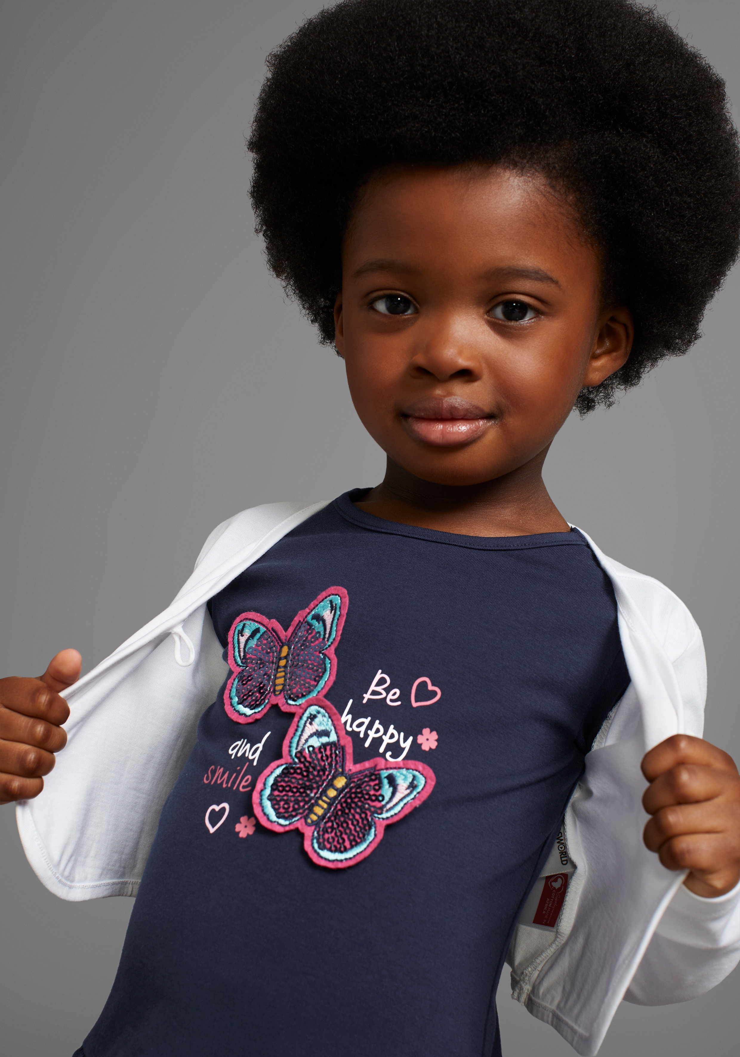 Thumbnail - KIDSWORLD Bolero, Kleid & Leggings "2tlg. Set : Kleid mit Bolero-Jacke" Set, 2 Stk. tlg. Outfit für kleine Mädchen