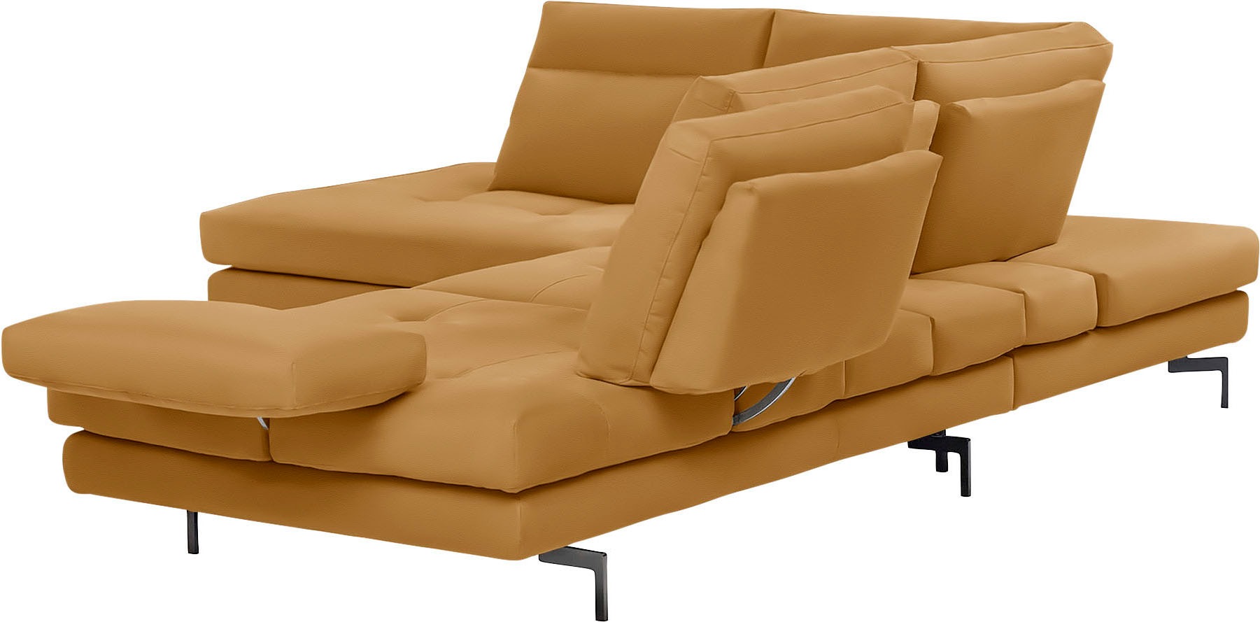 CALIA ITALIA Ecksofa »Toby Wing, L-Form, Designsofa mit sensationellem Sitzkomfort«, Sitztiefenverstellung, funktionale Ecke, Füße in schwarz matt