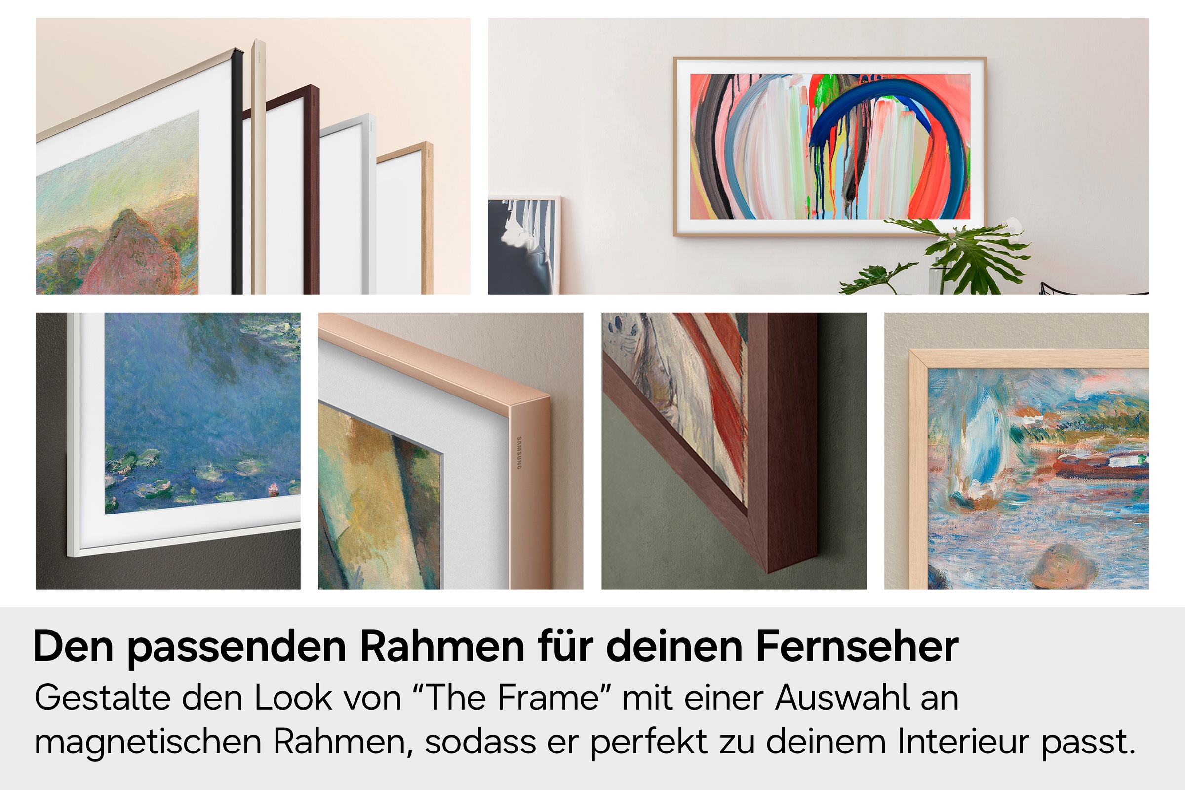 Samsung QLED-Fernseher »GQ55LS03HAU« 138 cm/55 ″ Smart-TV The Frame, Art Mode Kunstwerke, Antireflexion, Rahmen austauschbar
