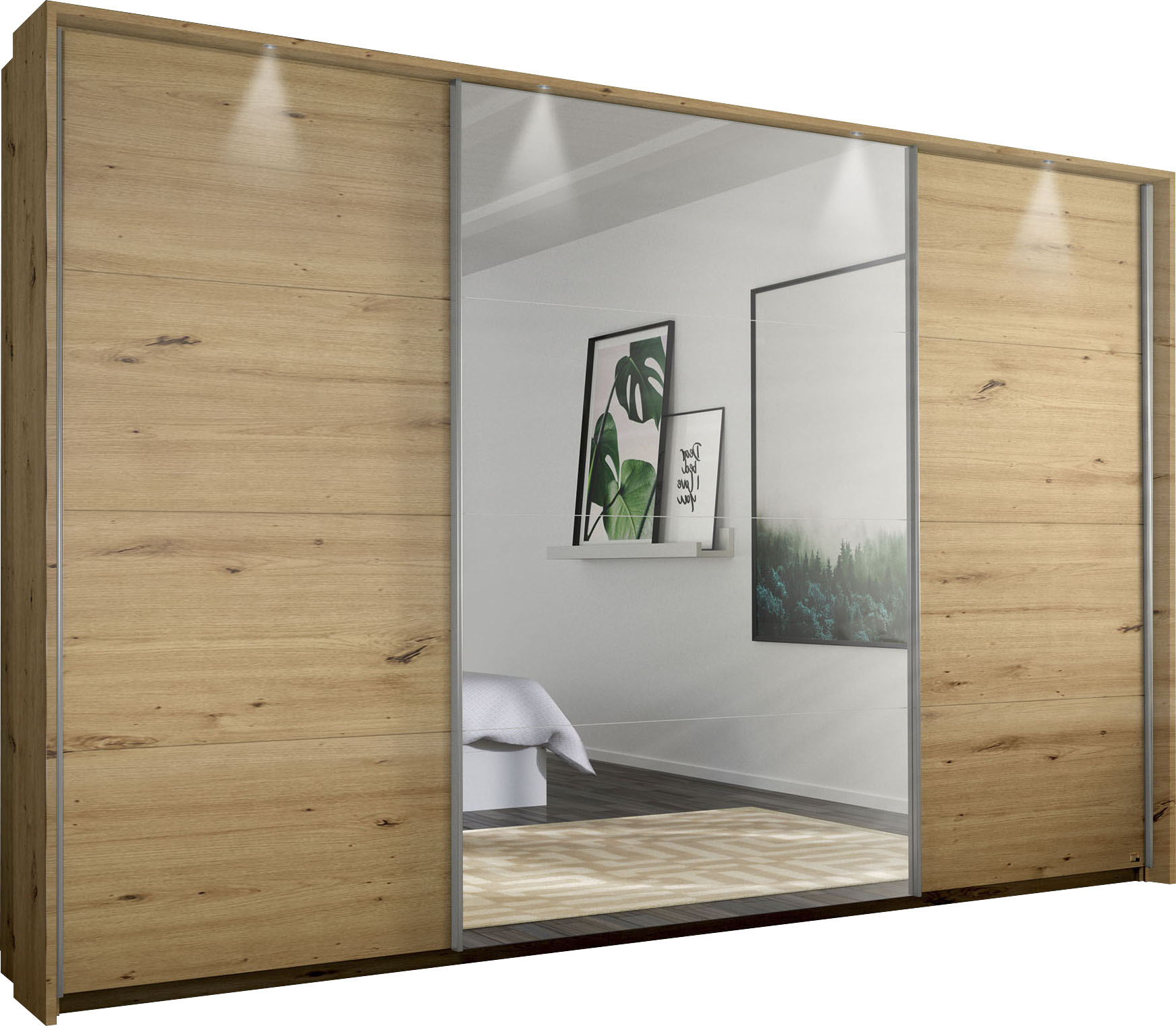 OTTO home Kleiderschrank "Kleiderschrank Schrank Garderobe Wäscheschrank TOMA mit Passepartout" Breiten 211/278/323/368 cm, Höhen 214/233 cm inkl. Passepartout, inkl. Regaleinsatz sowie zusätzlichen Einlegeböden MADE IN GERMANY