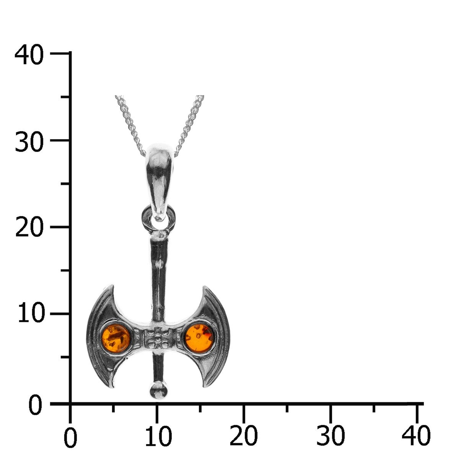 OSTSEE-SCHMUCK Kette mit Anhänger »- Doppelaxt - Silber 925/000 - Bernstein«