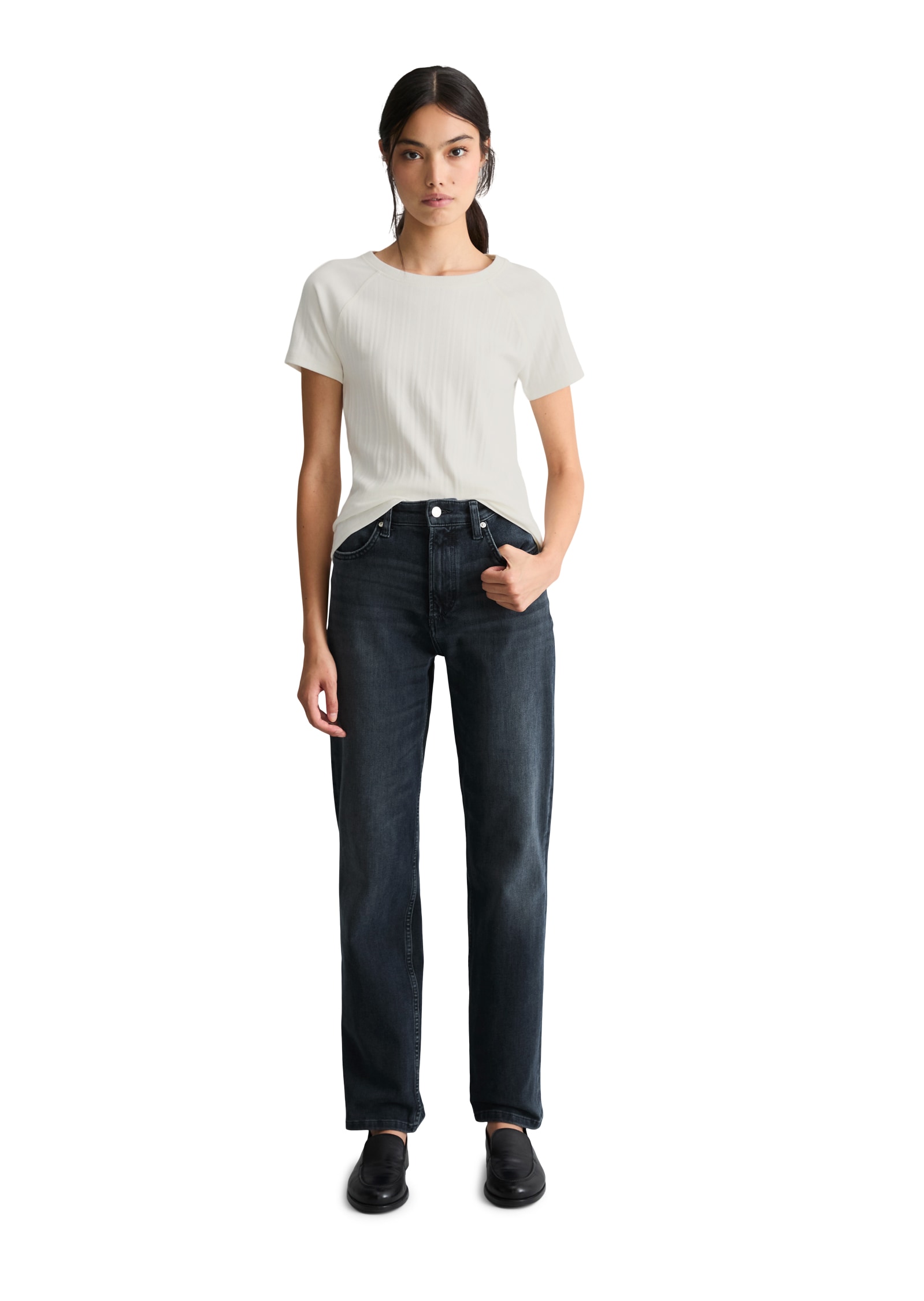Marc O'Polo DENIM Straight-Jeans aus Stretch-Baumwolle, Mid Waist