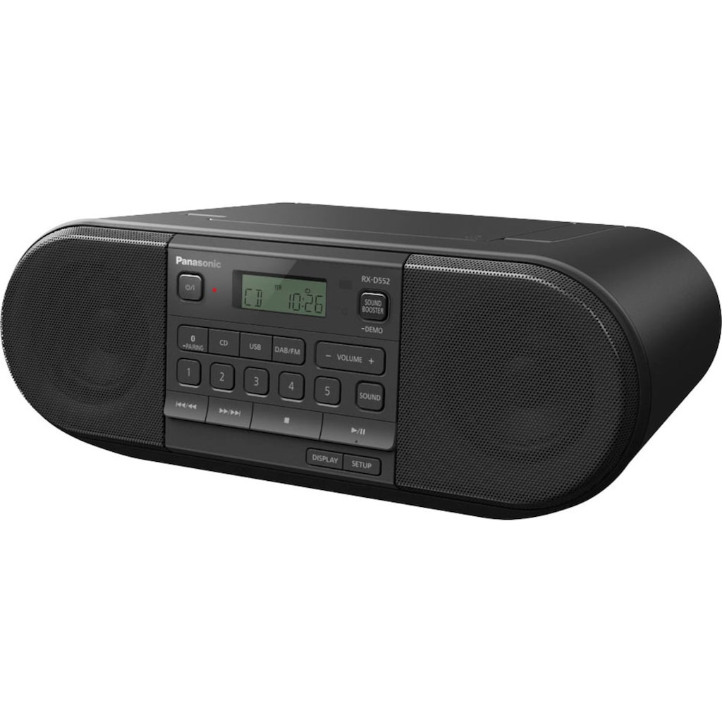 Panasonic Boombox »RX-D552E-K CD-«, (Bluetooth FM-Tuner-Digitalradio (DAB+)-UKW mit RDS 20 W)