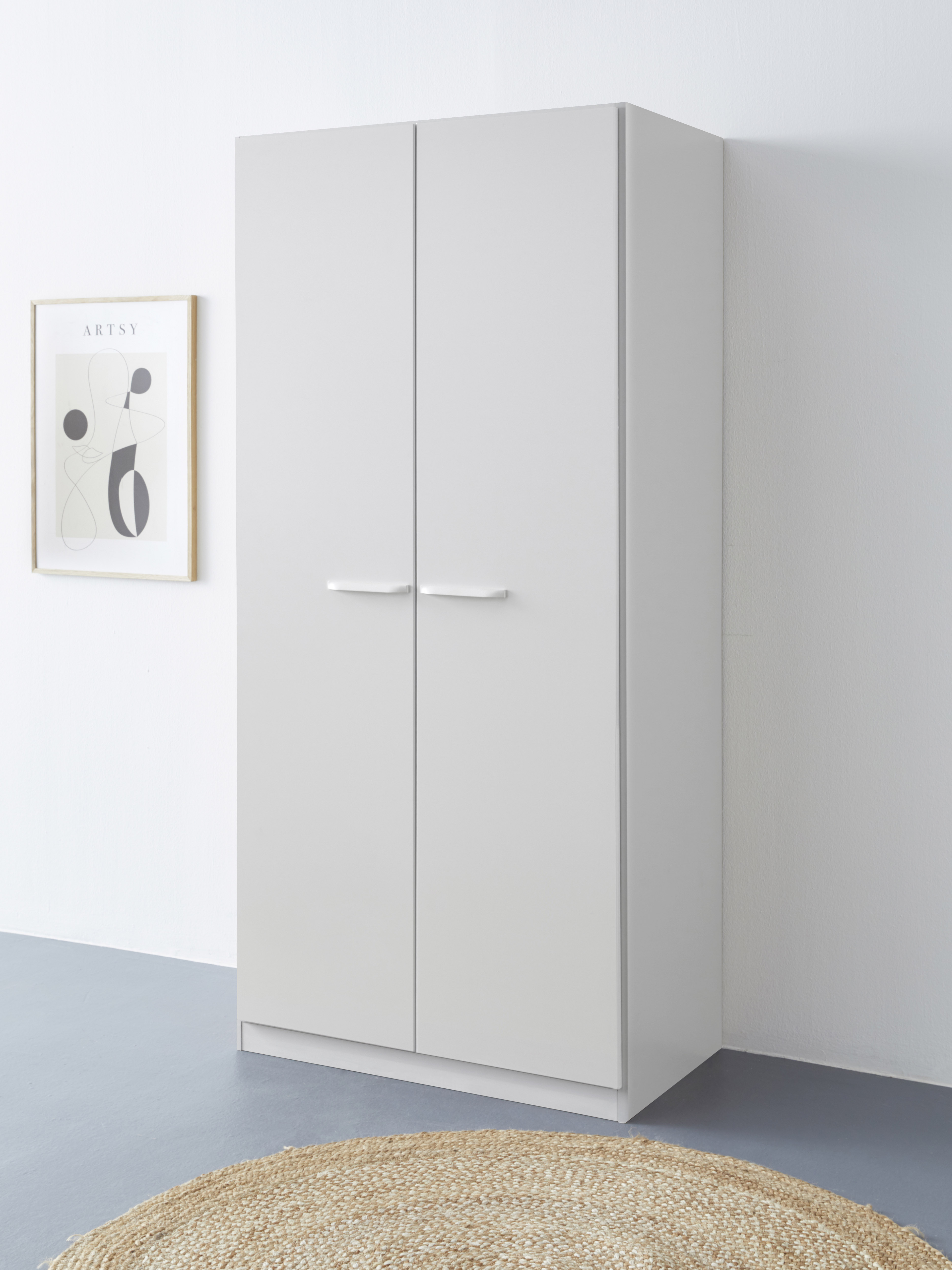 rauch Drehtürenschrank "Kleiderschrank Schrank Garderobe Wäscheschrank VANDOR" in drei Breiten, Höhe 197 cm, Griffe in Graumetallic MADE IN GERMANY