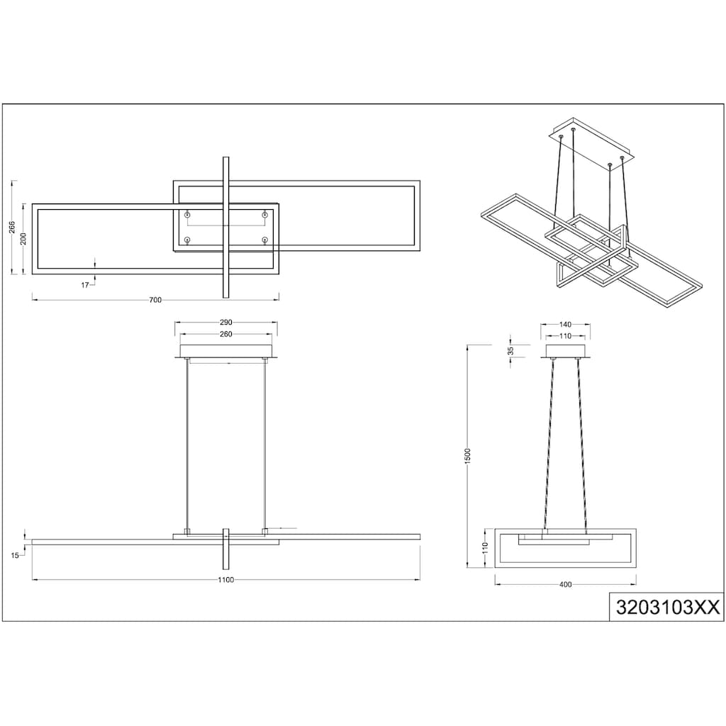 TRIO Leuchten LED Pendelleuchte »ALICA«, 1 flammig-flammig