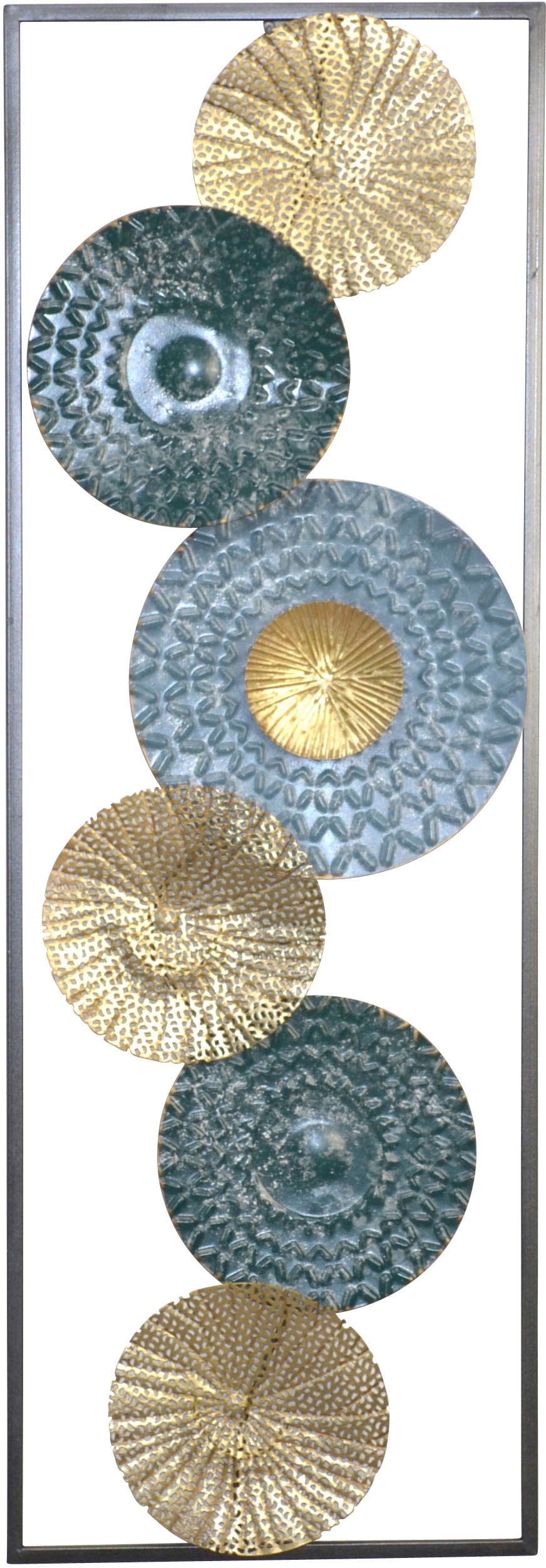 HOFMANN LIVING AND MORE Wanddekoobjekt "Wanddekoration" Kreise in blau gold günstig online kaufen