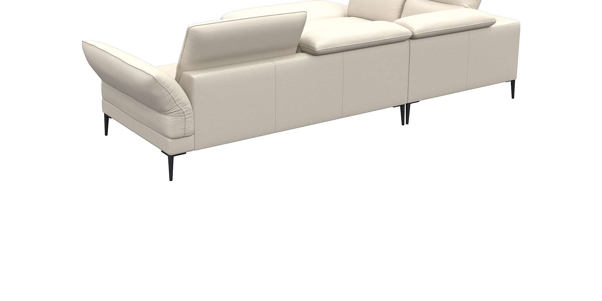 Ecksofa FLEXLUX "Salino, Funktionssofa mit Ottomane, Relaxsofa, Ecksofa", weiß (warm weiß), B:287cm H:88cm T:239cm, Sofas, Ecksofa, Sofa mit Arm- und Kopfteil-Verstellungen, Kaltschaum & Stahl-Wellen 2