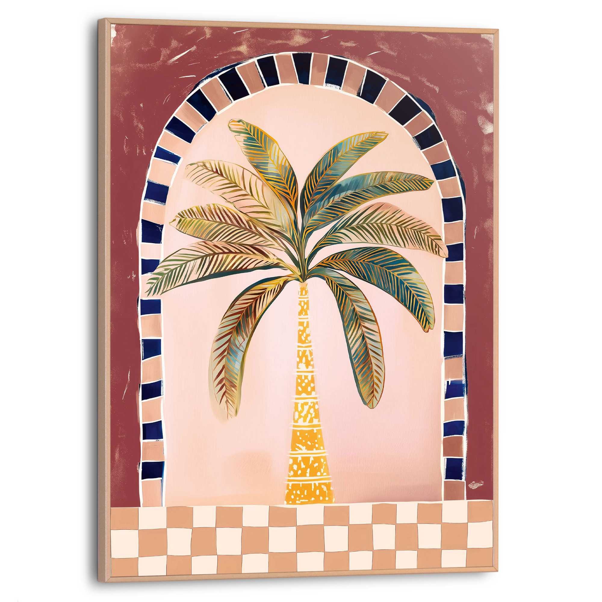 Reinders! Bild mit Rahmen »Mediterrane Palme« Blumen 1 Stk. tlg. Wohnzimmer - Mehrfarbig - MDF - Blumen und Pflanzen - 30x40 cm