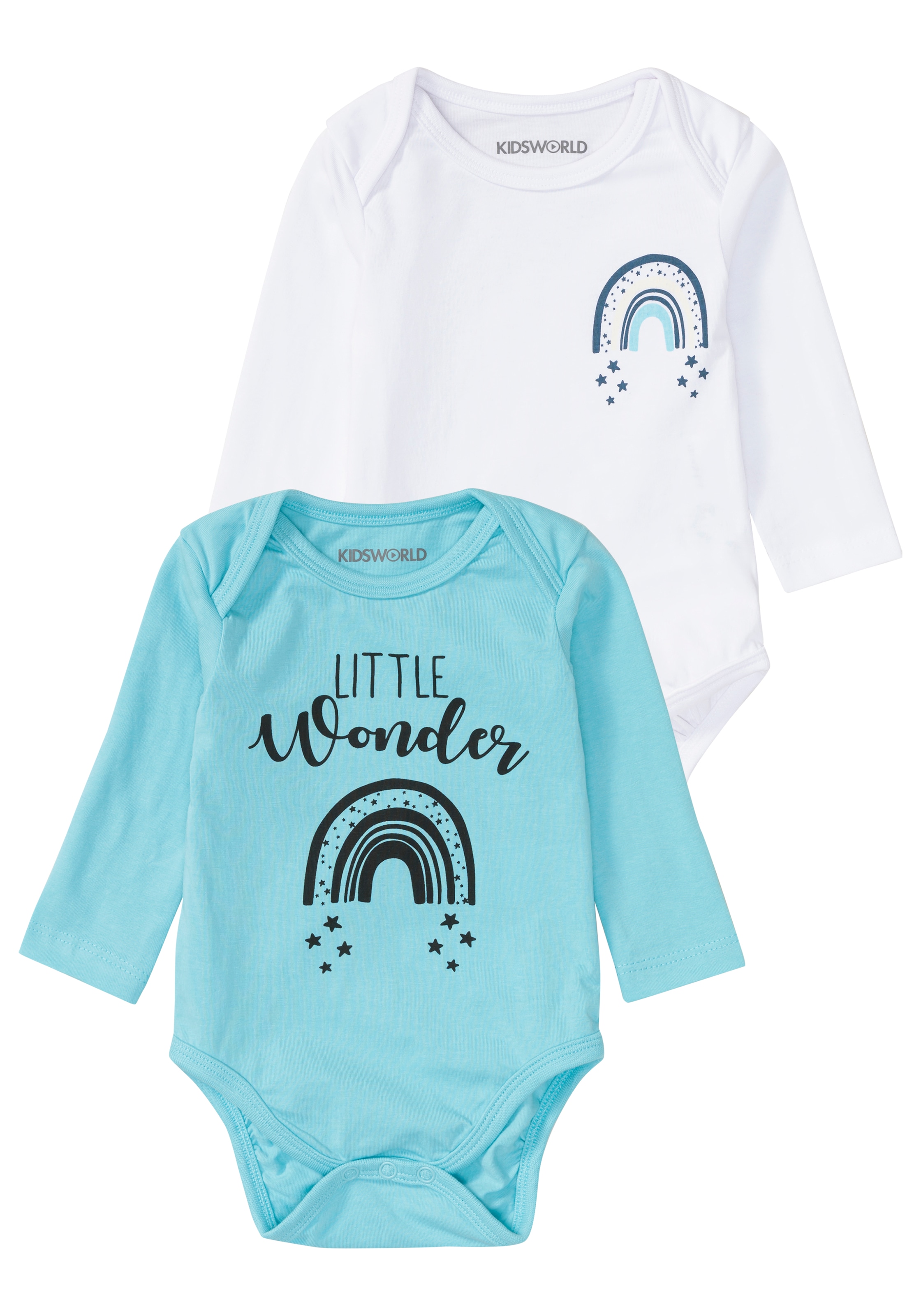 KIDSWORLD Langarmbody "2er Pack Baby-Bodies, Little Wonder", aus Bio-Baumwolle