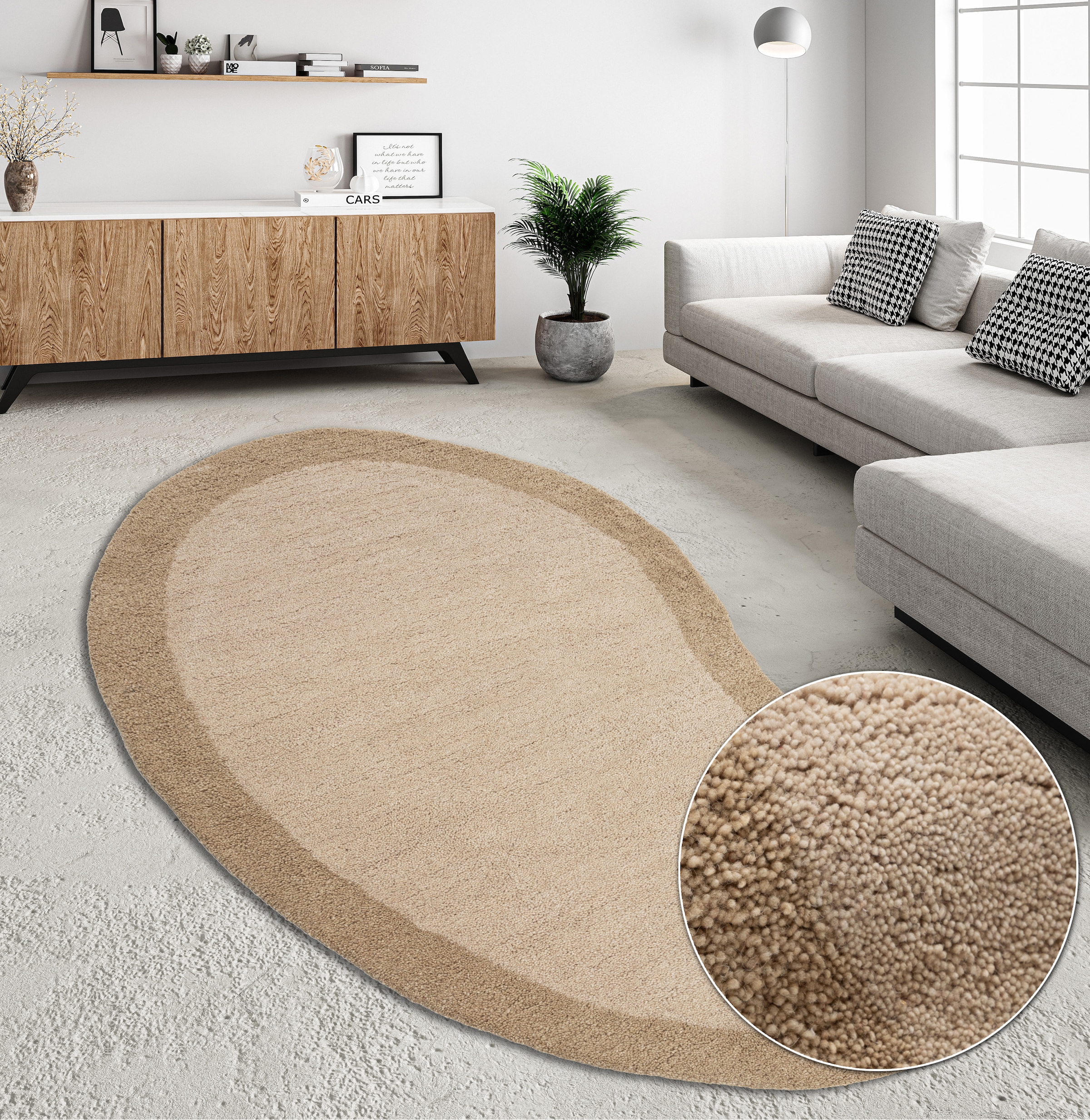 THEKO Wollteppich "Gabbeh Super, Handweb, Teppich, Bordüre, reine Wolle," o günstig online kaufen