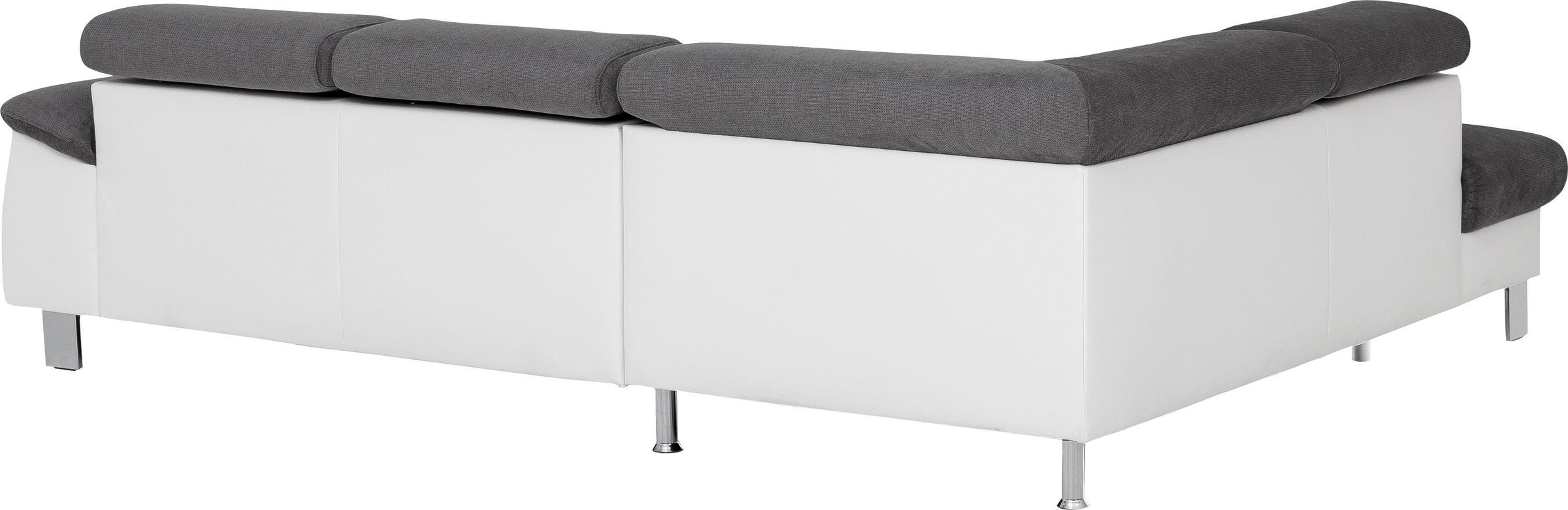 COTTA Ecksofa »Komaris L-Form mit Kopfteilverstellung«, wahlweise mit Bettfunktion, Bettkasten & Beleuchtung