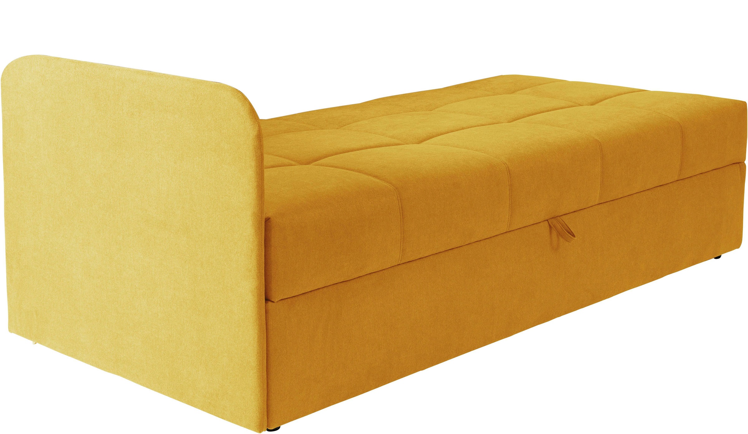 Schlafsofa ALINA "Marla", gelb (rapsgelb eqe 25), B:205cm H:73cm T:91cm, Chenille EQE (100% Polyester), Sofas, Schlafsofa, inkl. Stauraum, Armlehne wahlweise links ode rechts 6