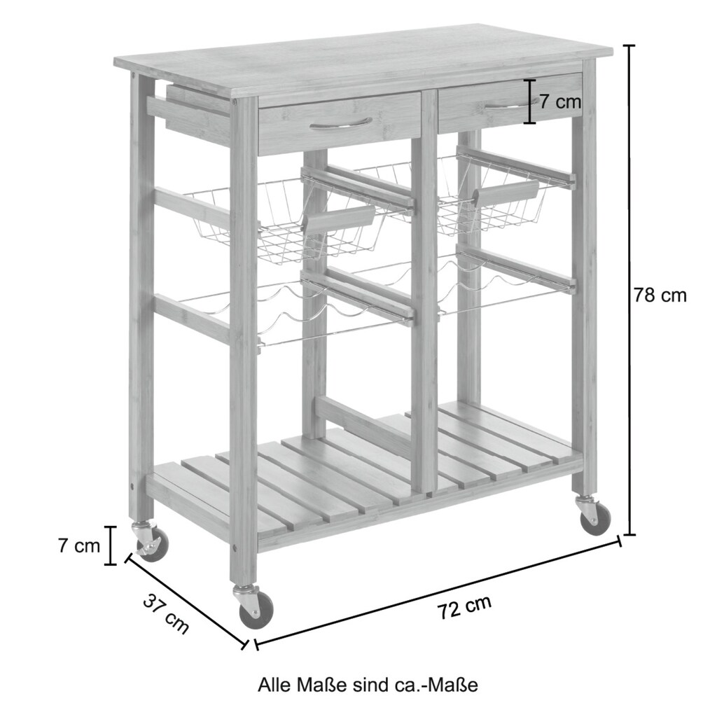 Küchenwagen »Bambus«, Gr. ca. 72 x 37 x 78 cm