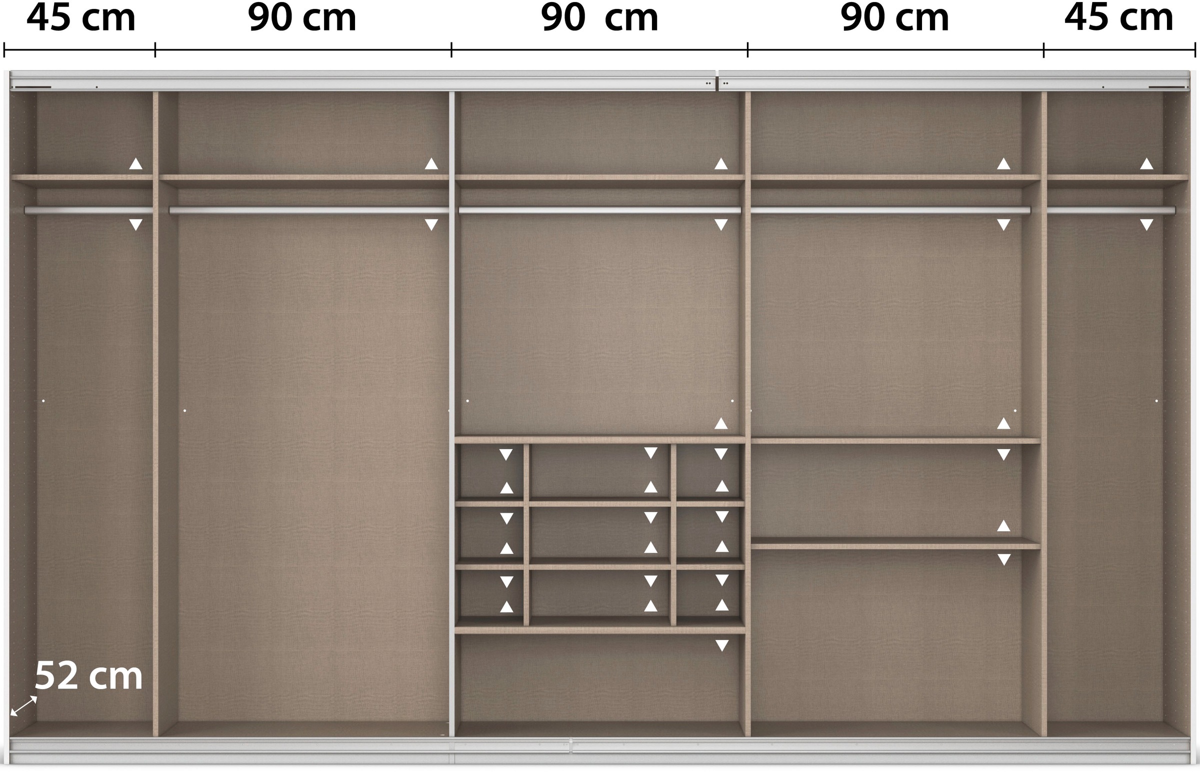 rauch Schwebetürenschrank »Kleiderschrank Schrank Garderobe Wäscheschrank TOMA«, inkl. Regaleinsatz sowie zusätzlichen Einlegeböden MADE IN GERMANY
