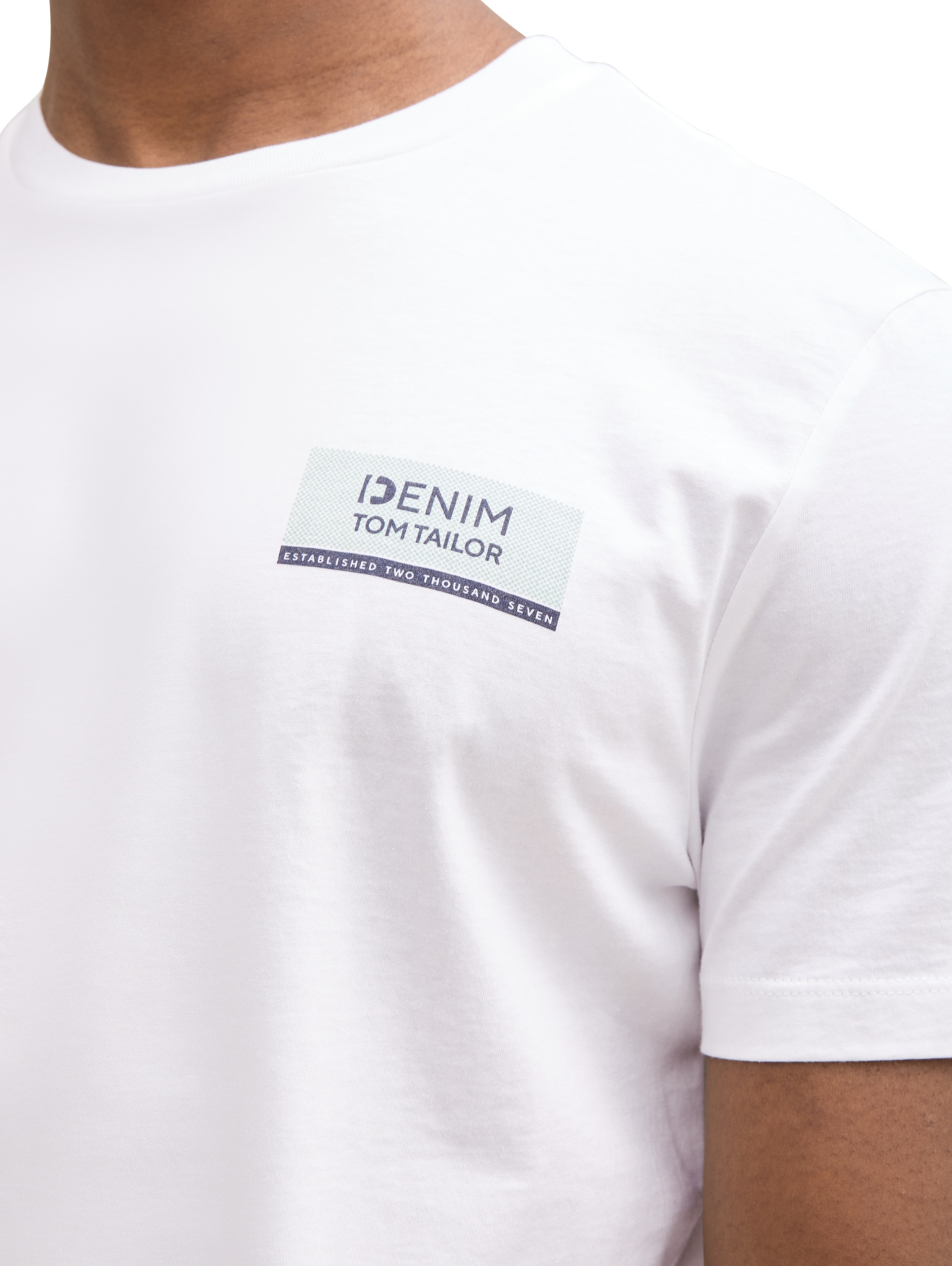 TOM TAILOR Denim T-Shirt, mit verschiedenen Logo Prints