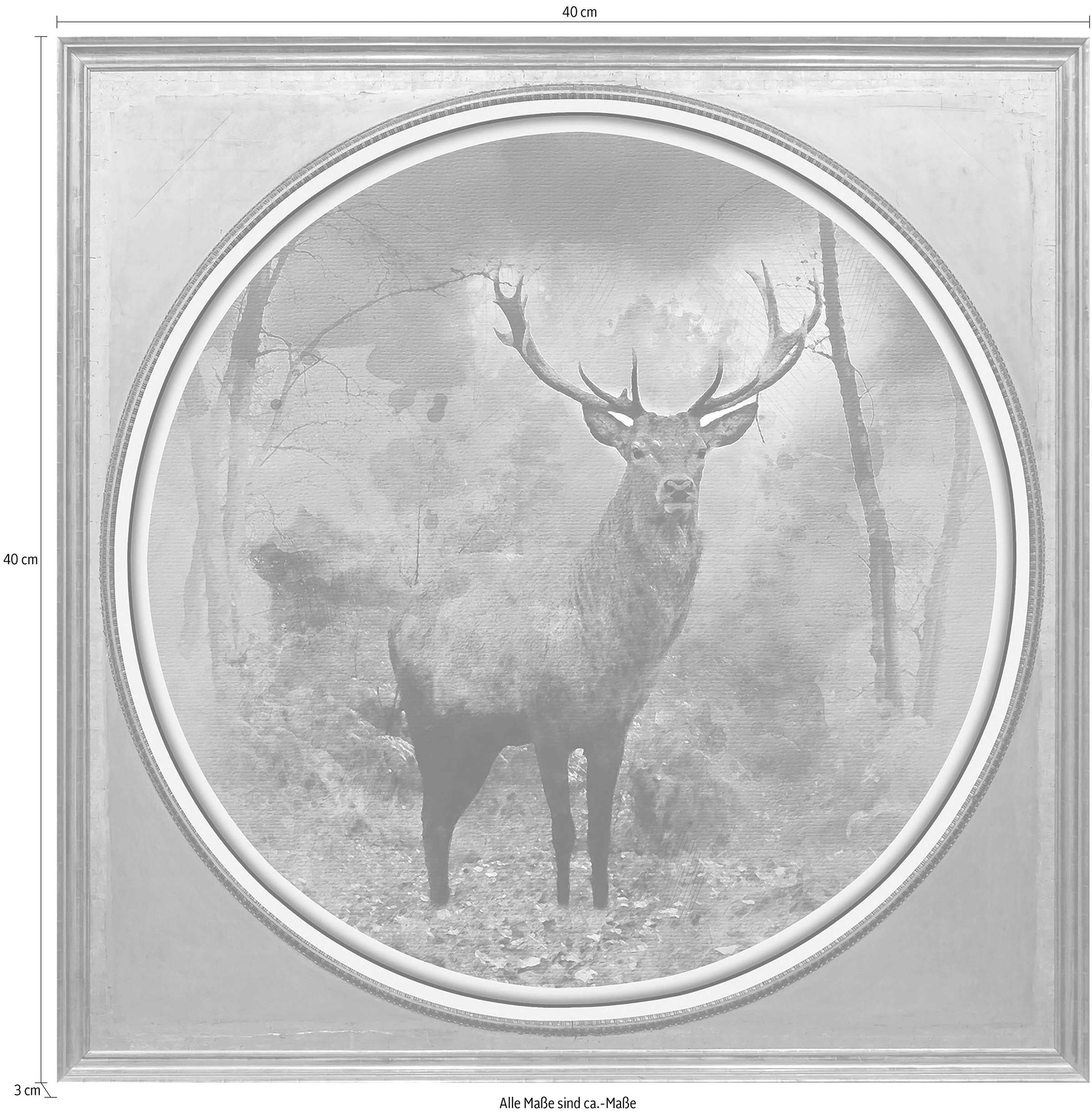 queence Acrylglasbild »Hirsch«, Kunst-Gemälde-Tiere-Hirsch-Hirsche-Hirschbilder-Wildtiere-Wald-Waldbilder, Fine Art-Print in Galeriequalität