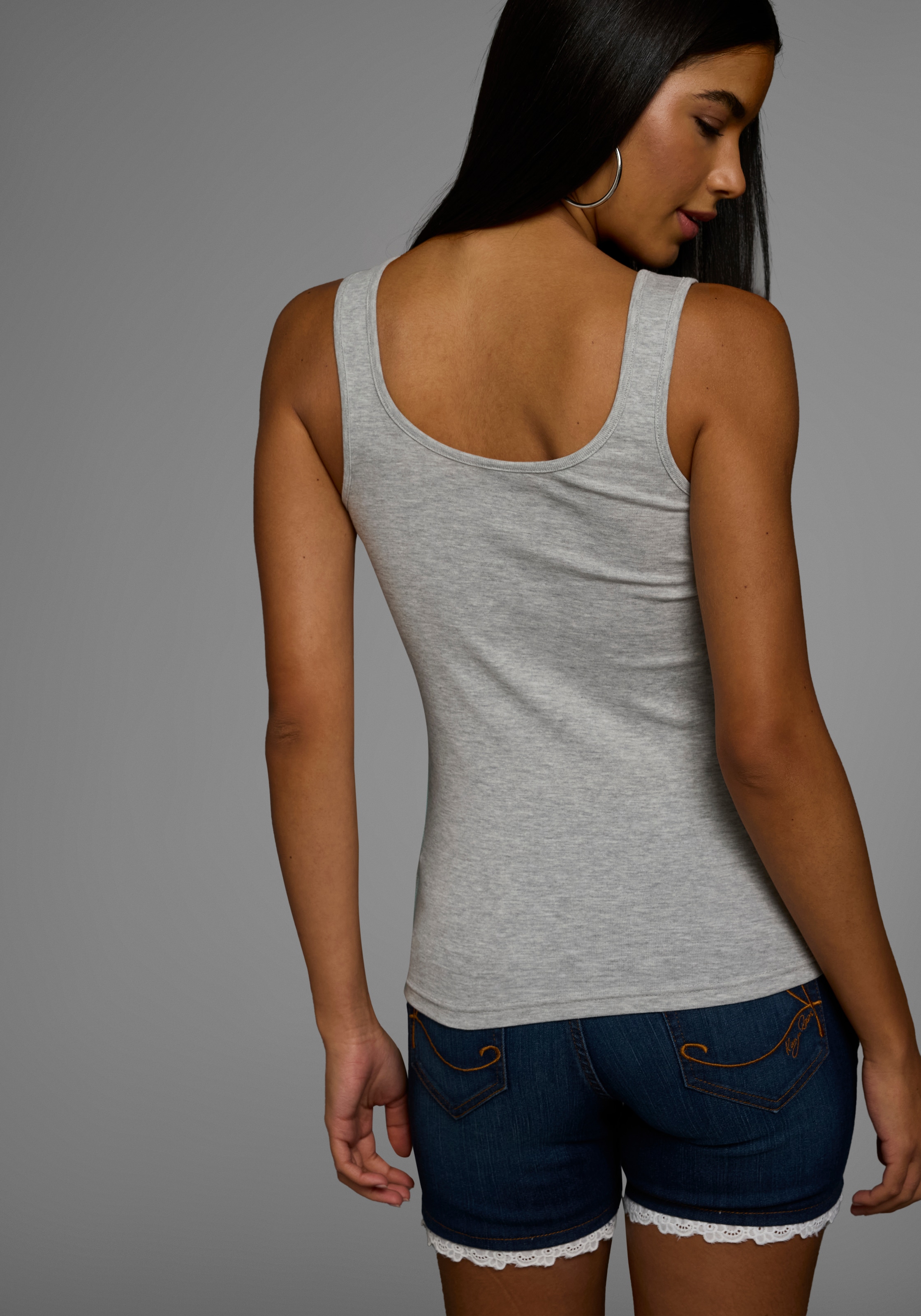 KangaROOS Tanktop, (Packung, 2 tlg., 2er-Pack), 1x mit Frontdruck, 1x unifarben