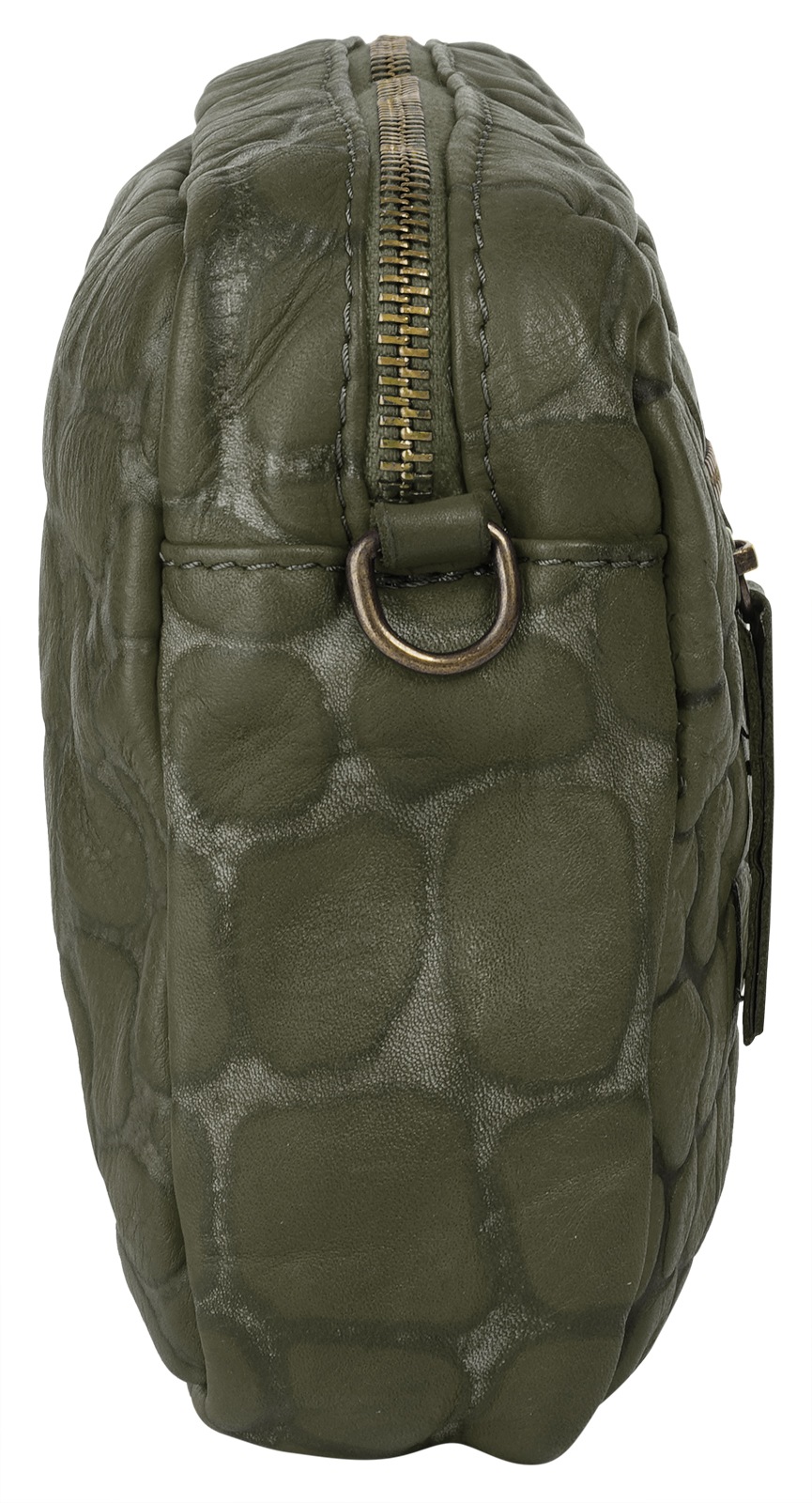 Umhängetasche SAMANTHA LOOK, Damen, Gr. B/H/T: 25cm x 18cm x 6cm onesize, grün (dunkelgrün), Leder, Taschen Umhängetasche, echt Leder, Made in Italy 3