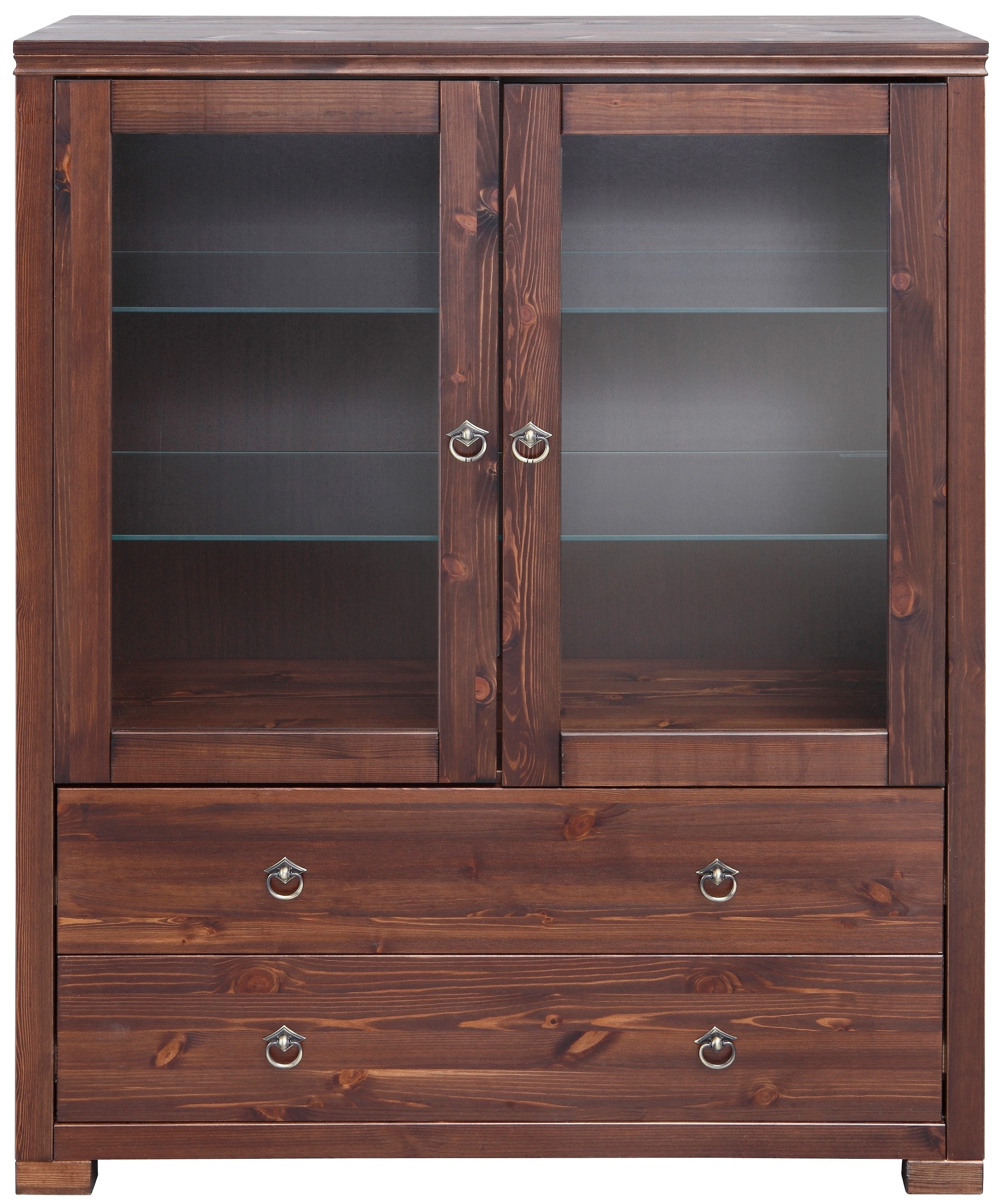 Home affaire Highboard »Gotland«, Vitrine, Breite 101 cm, Türen mit Glaseinsätzen, aus massiver Kiefer