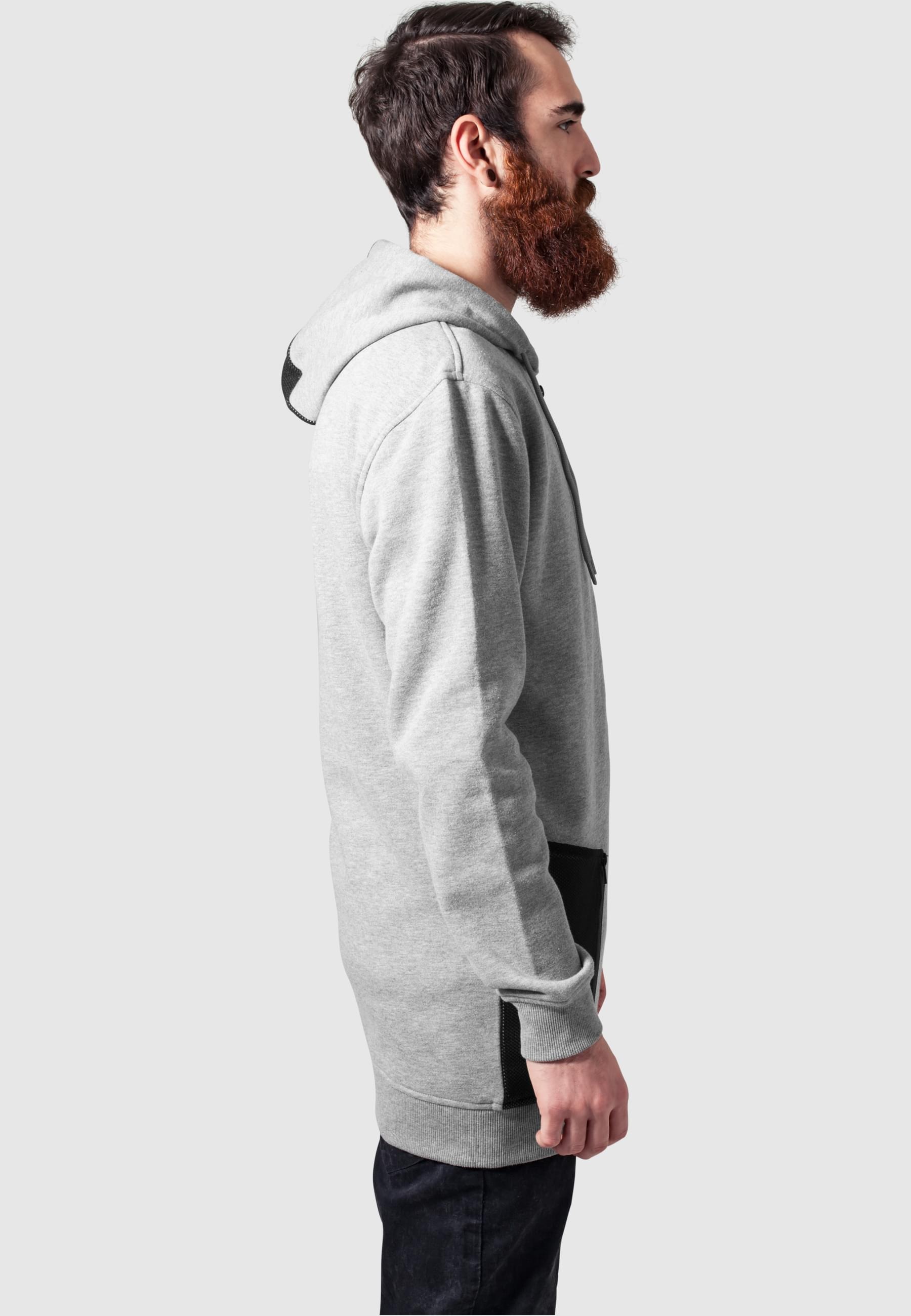 URBAN CLASSICS Sweatjacke »Urban Classics Herren Long Peached Tech Zip Hoody«