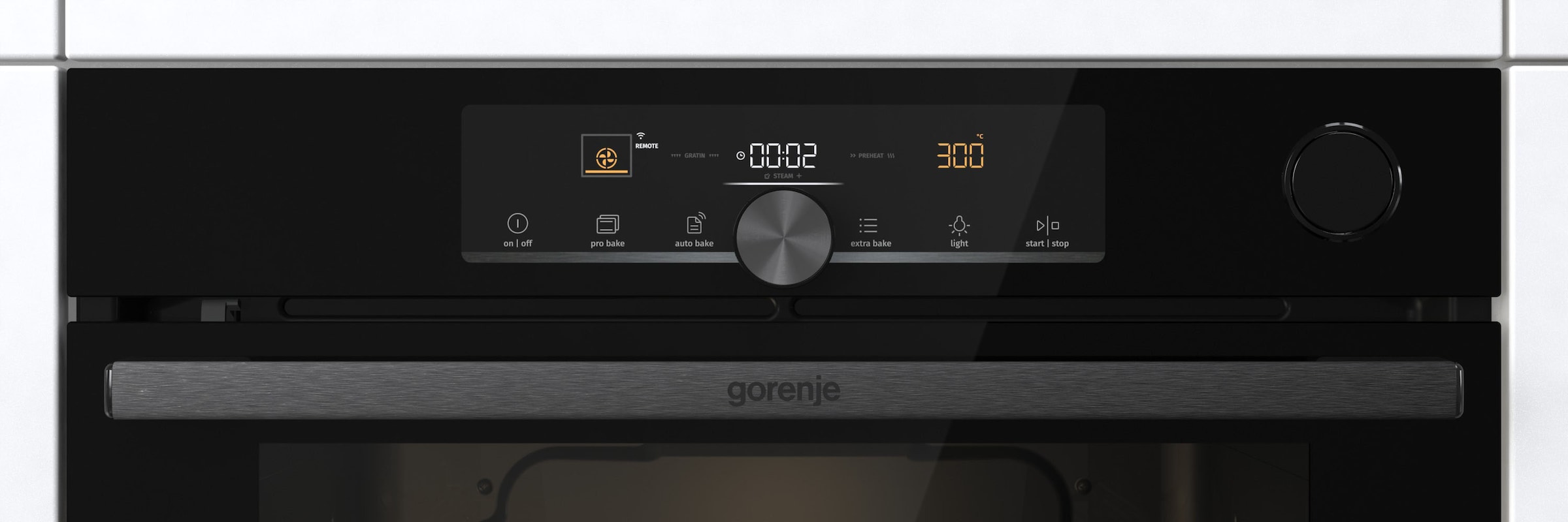 GORENJE Backofen  »BPSA6747A08BGWI«, Pyrolyse, 2fach Teleskopauszug, Wassertank für Dampf, AirFry-Funktion