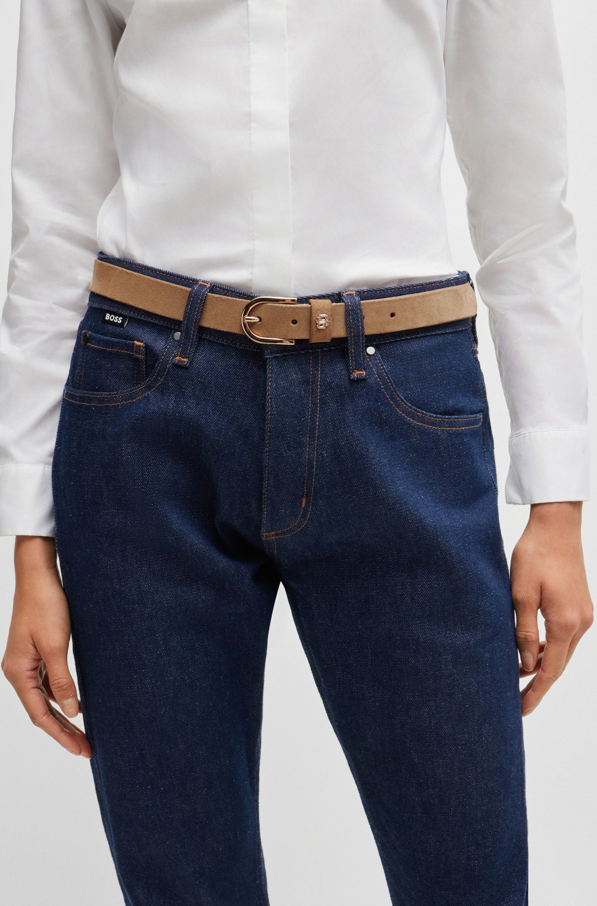 BOSS Ledergürtel "Scarlet-BB-Sd-G Sz25", mit Monogramm-Label günstig online kaufen
