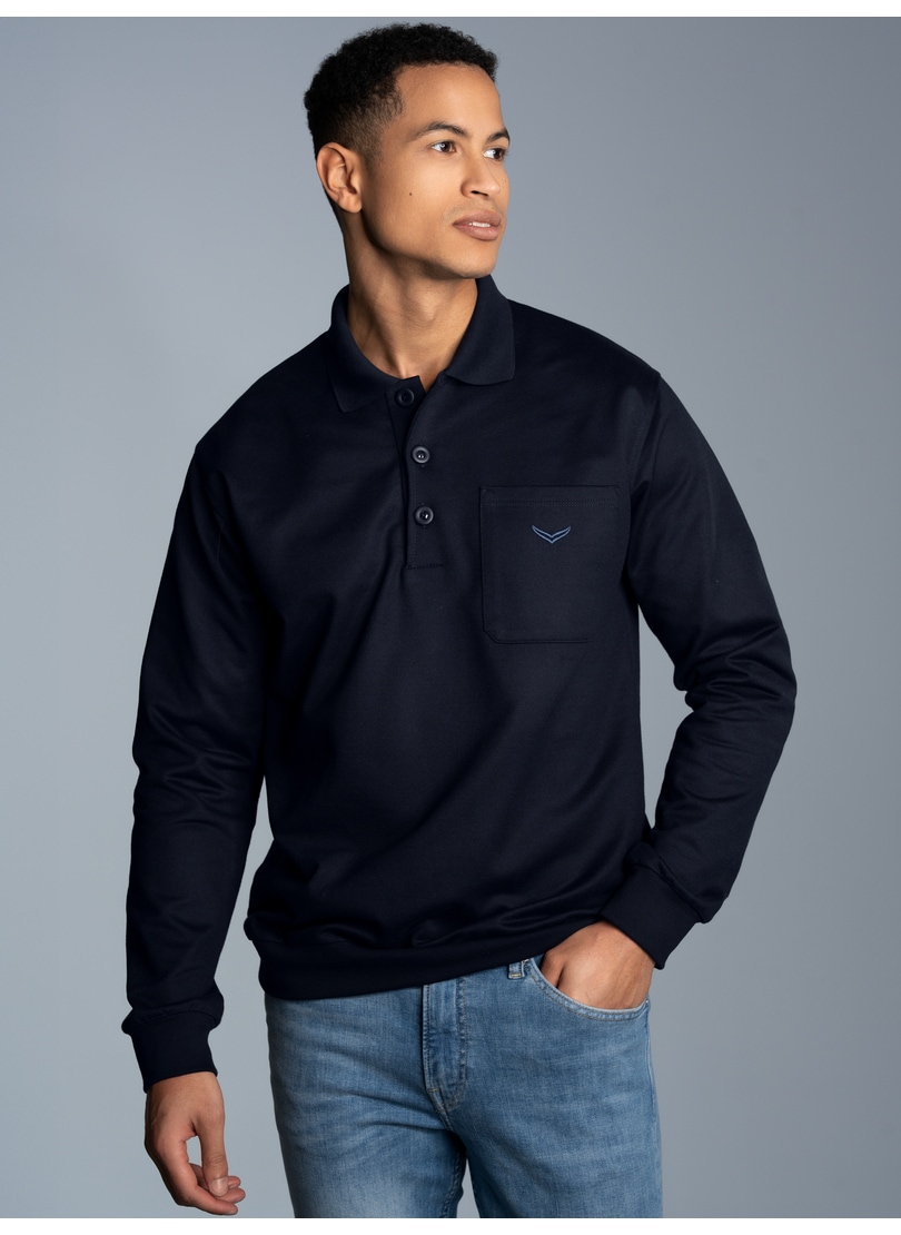 Trigema Sweatshirt »TRIGEMA Langarm Polo aus Sweat-Qualität«