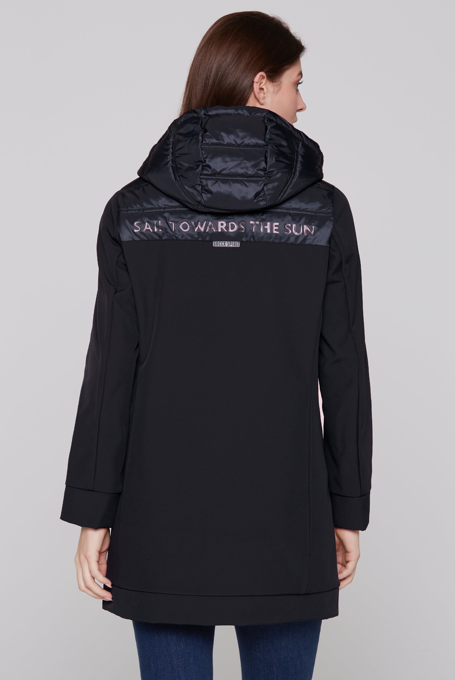 SOCCX Softshelljacke, mit Kapuze, mit abtrennbarer Kapuze