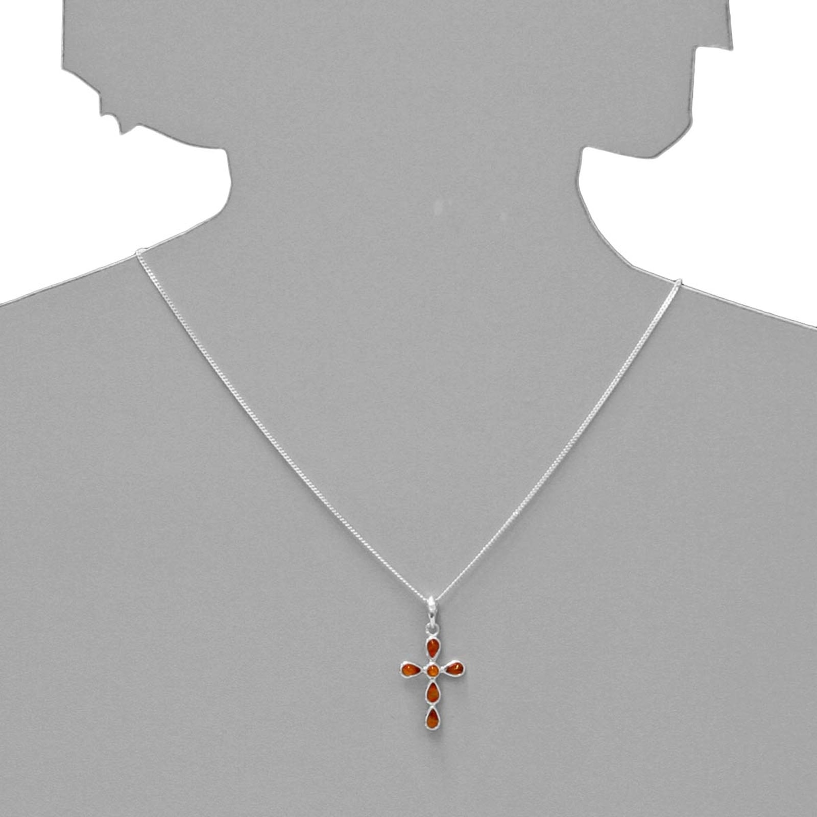 OSTSEE-SCHMUCK Kettenanhänger »- Kreuz - Silber 925/000 - Bernstein«
