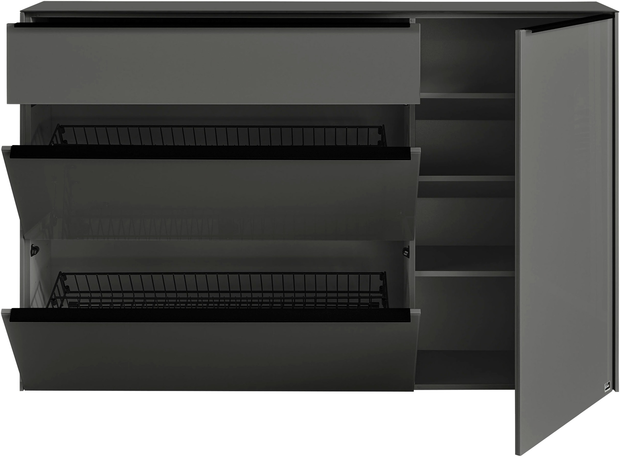 set one by Musterring Sideboard »reno-Dielen« 1 Stk. tlg. 1 Schubkasten, 2 Klappen, 1 Tür, Glasfronten in 2 Farben, 160 x 104 cm