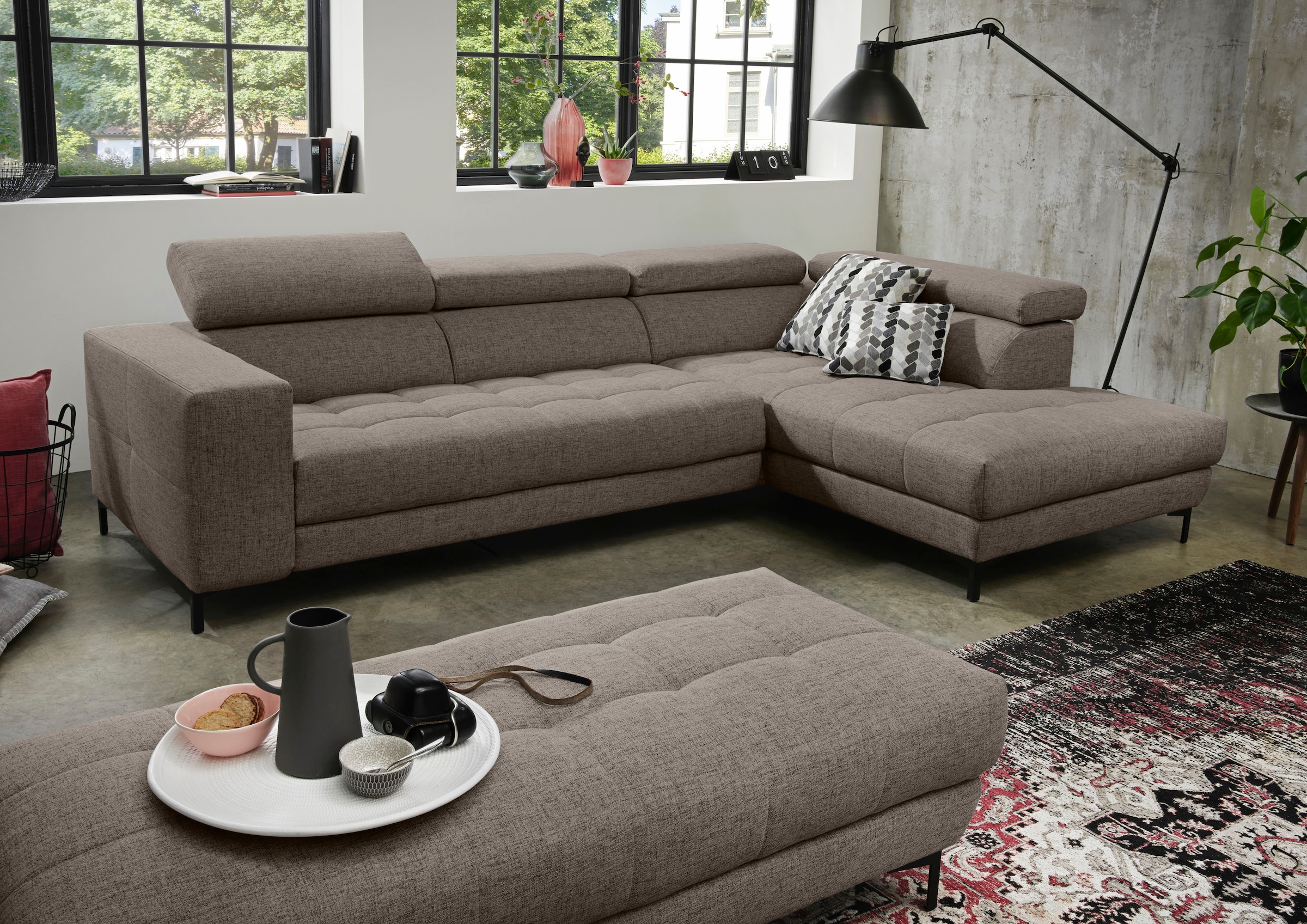 alina Ecksofa »Valea« mit Rückenlehnenverstellung, wahlweise mit ausziehbarer Liegefläche