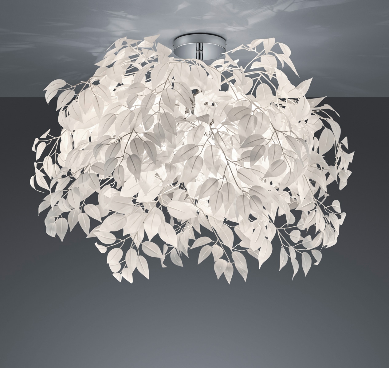 »Leavy«, E27 3-flammige Deckenlampe | 70 Wohnzimmerlampe Leuchten mit Ø cm, Blätteroptik, Deckenleuchte BAUR TRIO flammig-flammig, 3
