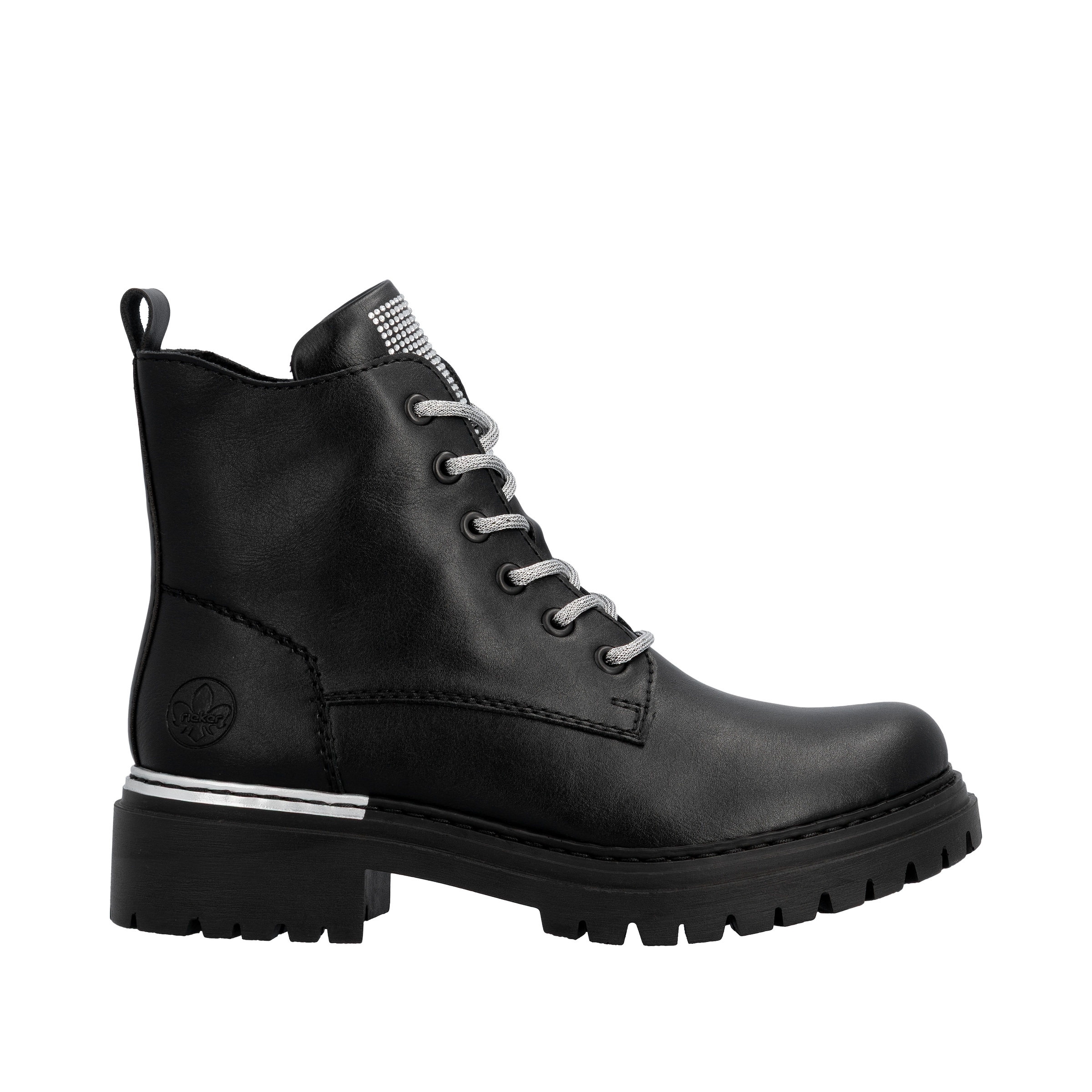 Rieker Schnürboots, Schnürstiefelette, Profilsohle, mit praktischem Innenreißverschluss