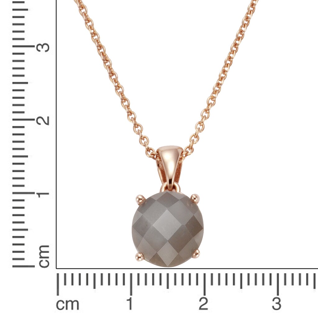 Jamelli Kette mit Anhänger »925 Silber rosé vergoldet Mondstein grau 10mm«