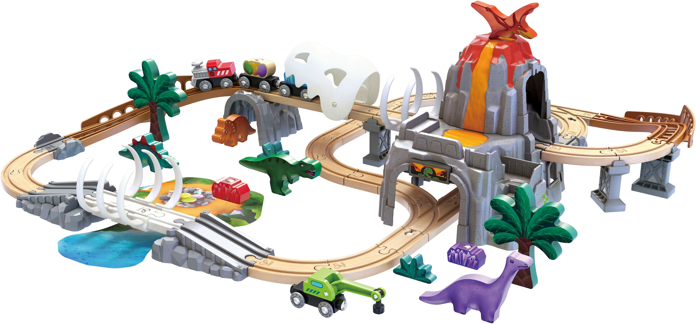 Hape Spielzeug-Eisenbahn »Dino-Eisenbahn-Abenteuer«, mit Licht- und Soundfuntkion